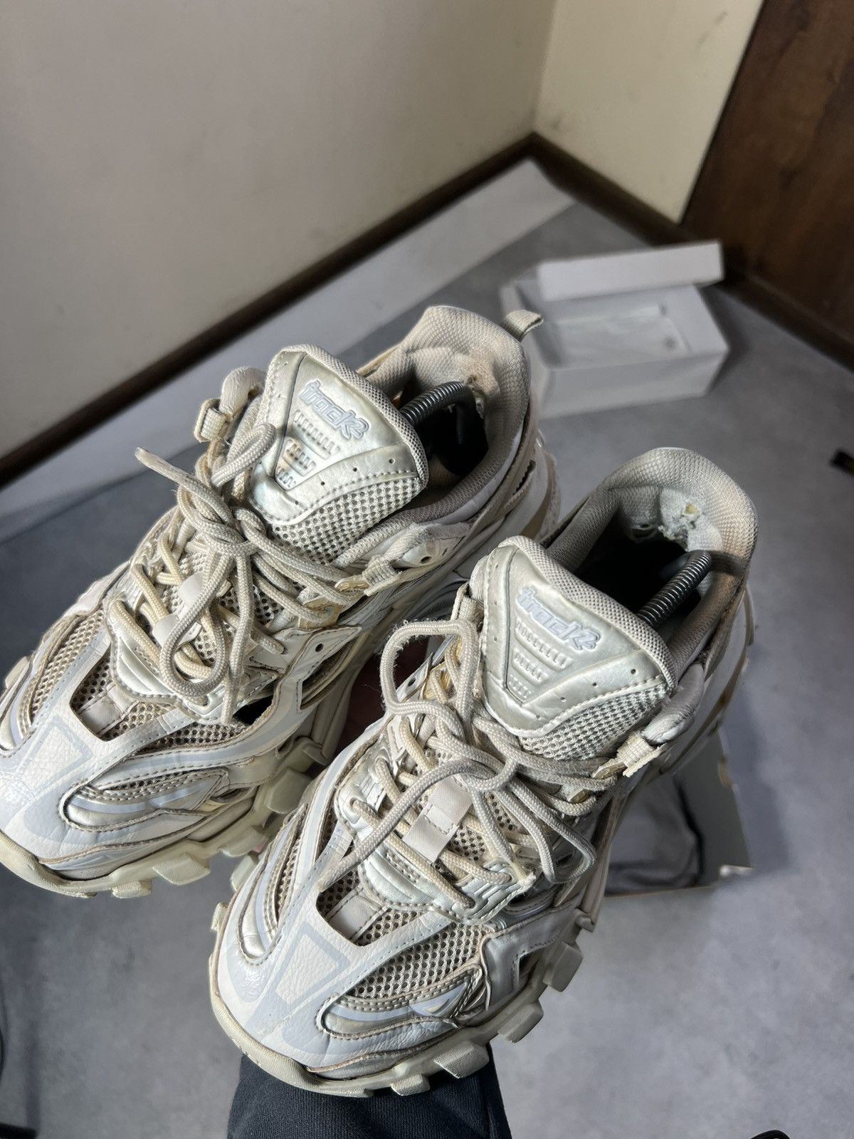 Balenciaga Size 8 - Balenciaga Track 2.0 White Beige Men’s Sneakers Size US 8 / EU 41 - 4 Thumbnail