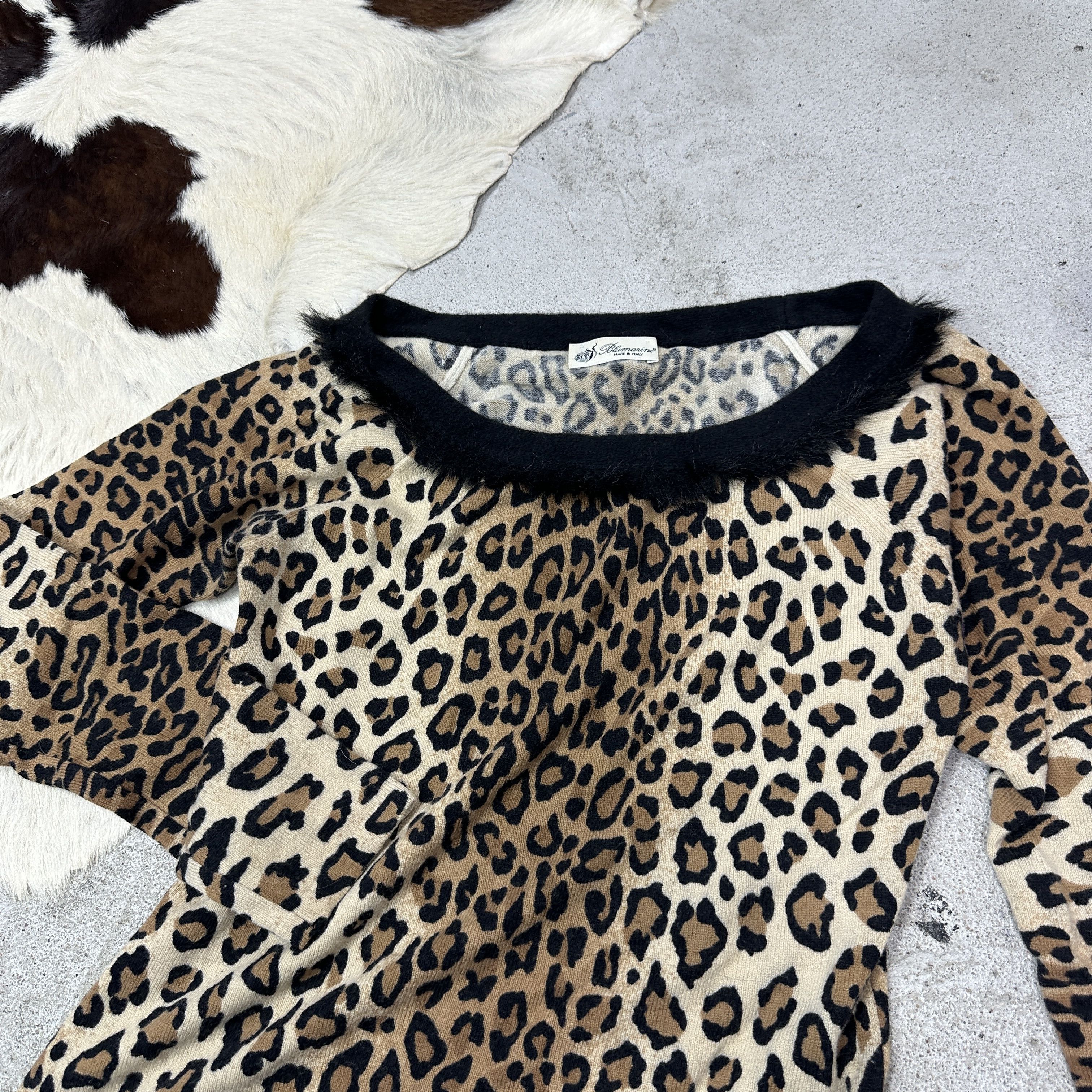 Blumarine Vintage Avant Garde Wool Silk Blumarine Cheetah Top 00s Size M / US 6-8 / IT 42-44 - 4 Thumbnail