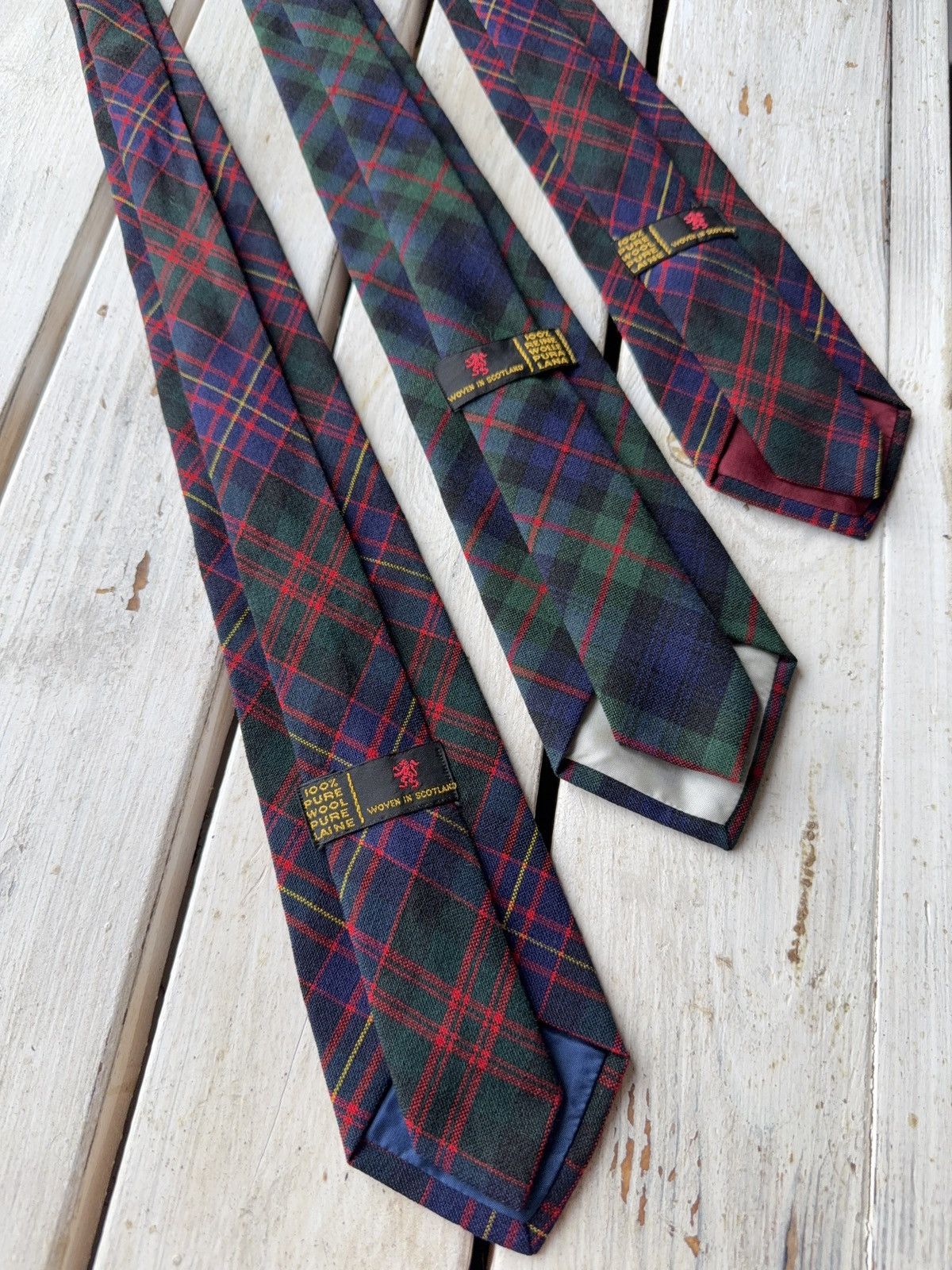 Designer × Vintage 3x Vintage Scottish Wool Tartan Ties Made in Scotland Size ONE SIZE - 5 Thumbnail