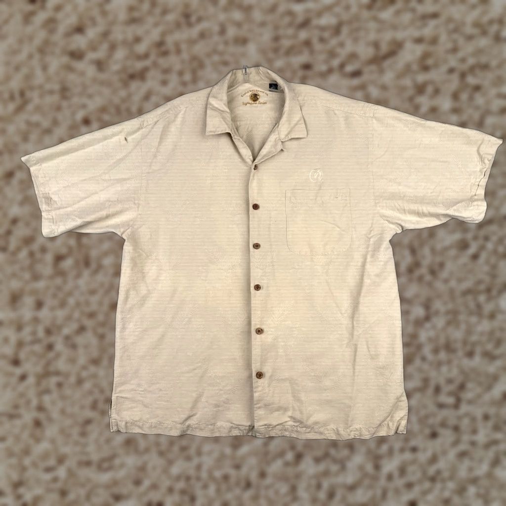 Vintage Eagle Dry Goods Button-Up Shirt Men XL Beige Silk Embroidered Hawaiian Nat Nast Luxury Originals 90s Theme Mens Size US XL / EU 56 / 4 - 1 Thumbnail
