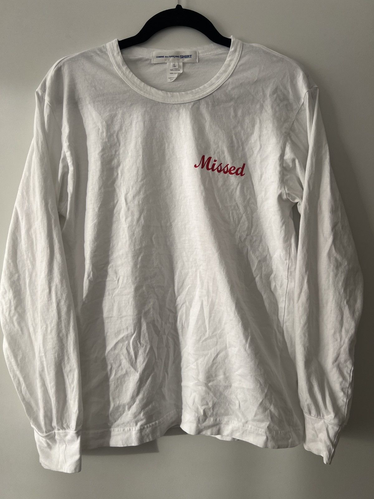 Comme des Garcons SHIRT CDG Shirt Long Sleeve ‘Missed’ T-Shirt Size US L / EU 52-54 / 3 - 2 Thumbnail