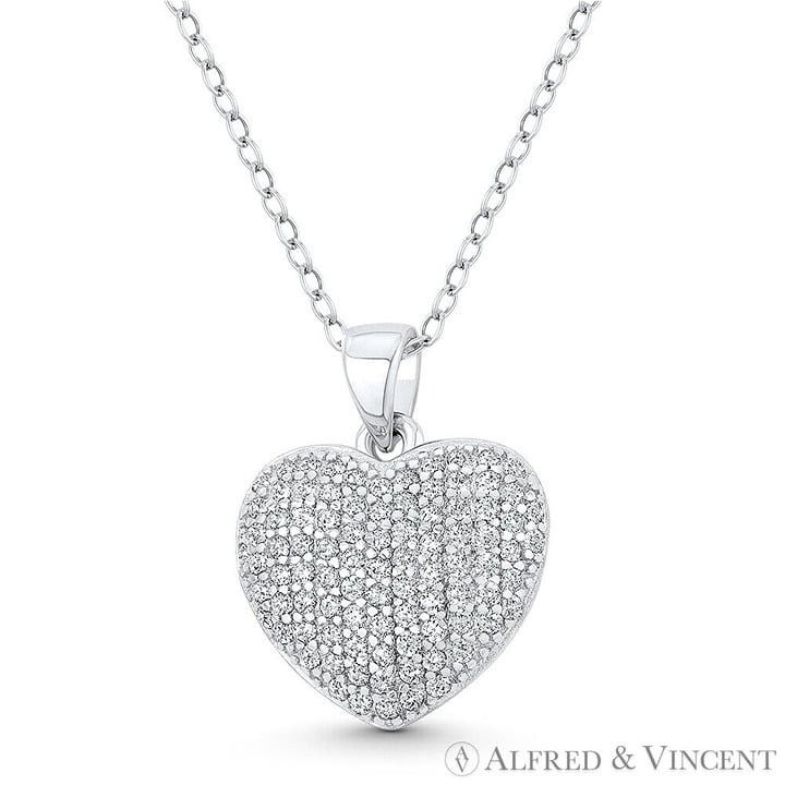 Other Bubble Heart CZ Crystal Pendant in 925 Sterling Silver Size ONE SIZE - 1 Thumbnail