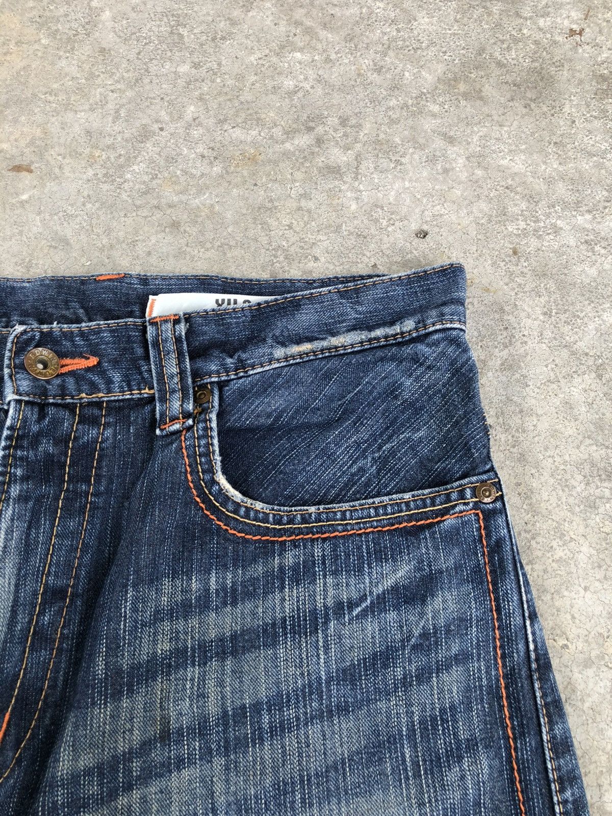 If Six Was Nine Japanese Edwin Flared Jeans Distressed Back Buckle Size US 34 / EU 50 - 15 Thumbnail