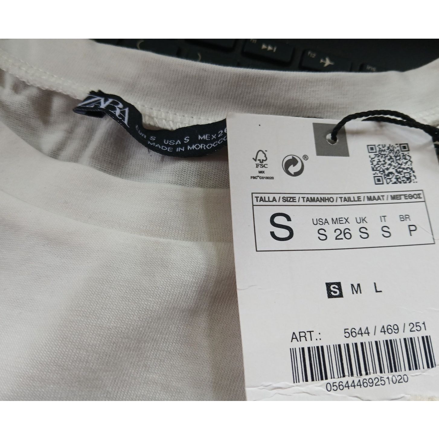 Zara NWT Zara Combination Banded Top - White & Cream - Size Small Size S / US 4 / IT 40 - 2 Thumbnail