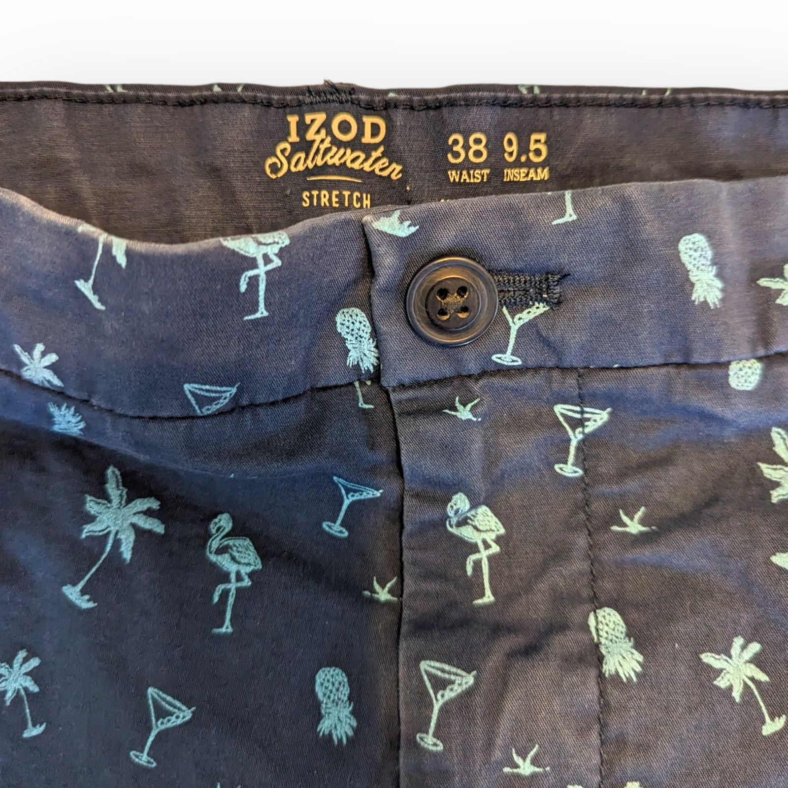 Izod IZOD Navy Blue Pineapple Shorts Cocktail Drinks Summer Golf Size US 38 / EU 54 - 6 Thumbnail