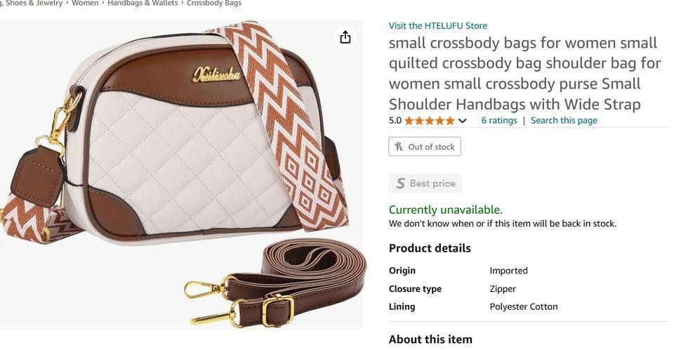 Designer Quilted crossbody bag shoulder bag, Wide Straps, Cream Size ONE SIZE - 1 Thumbnail