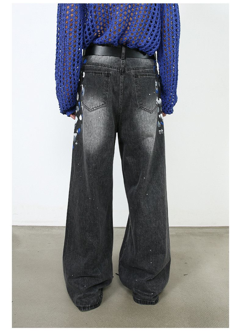 Japanese Brand × Jean Men's street retro washed ink-splashed trendy jeans Size US 32 / EU 48 - 6 Thumbnail