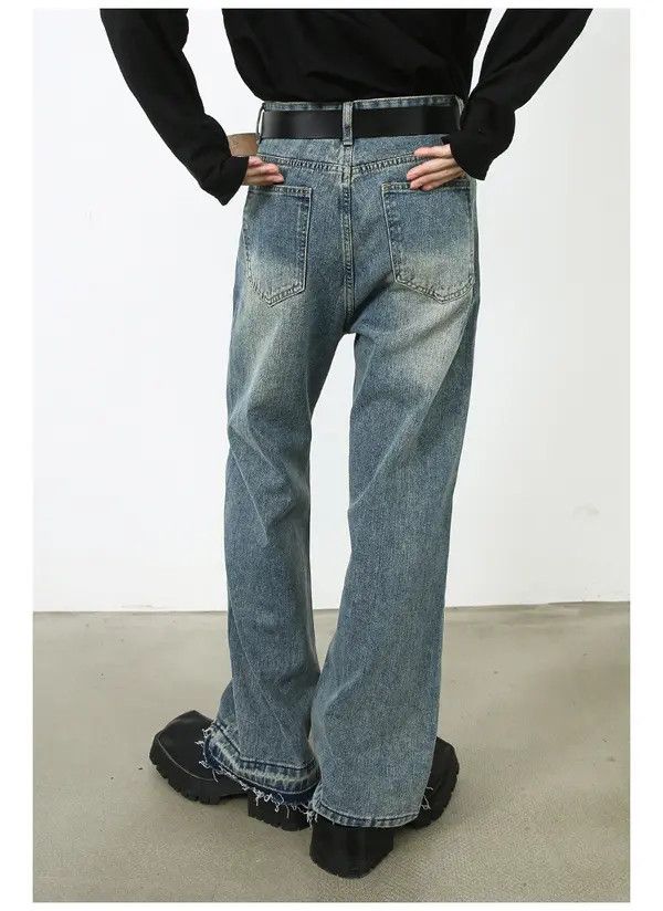 Japanese Brand Japanese washed distressed loose straight jeans Size US 32 / EU 48 - 6 Thumbnail
