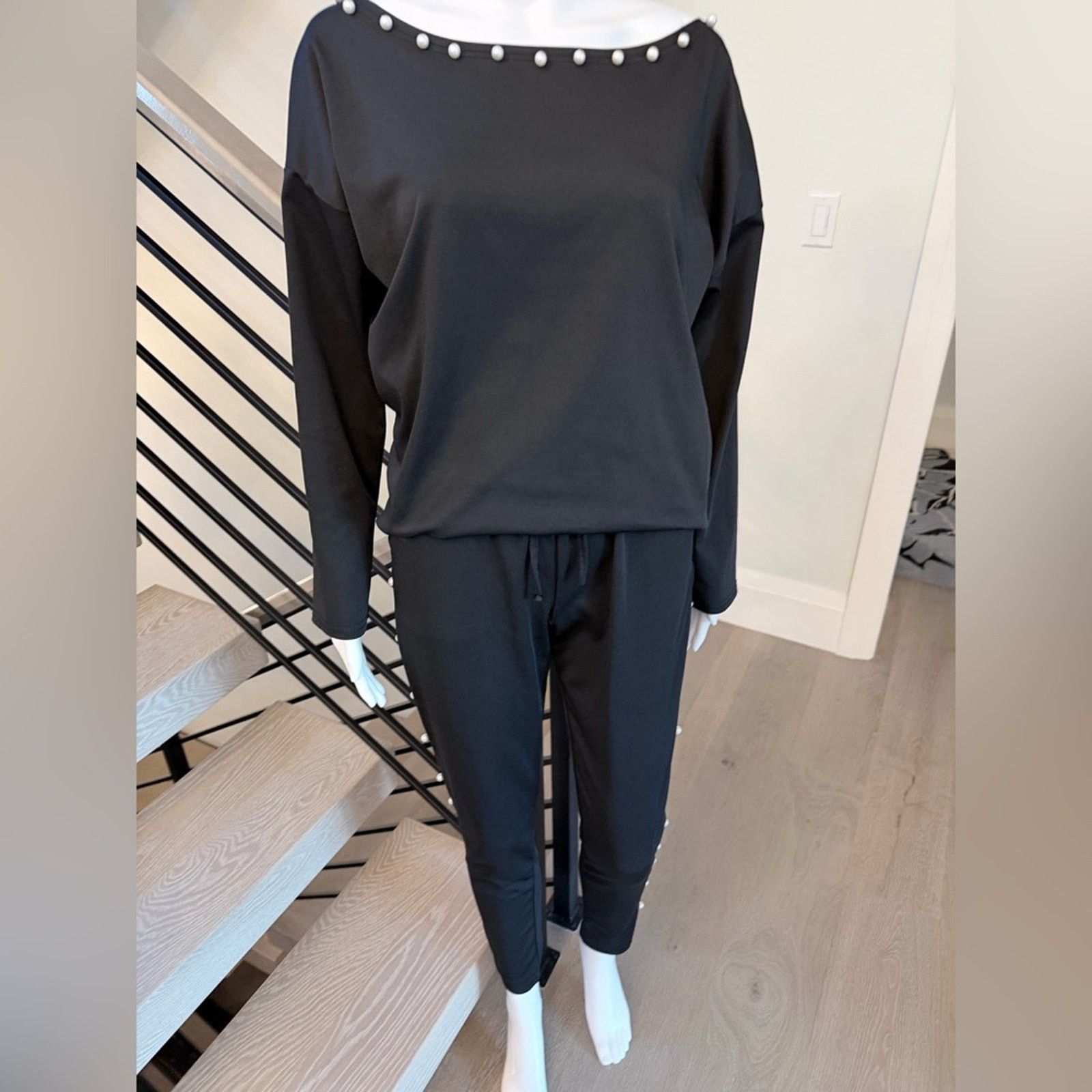 Other New Y2K Black Pearl-Embellished Lounge Set size XS/S/M Size 26" / US 2 / IT 38 - 9 Thumbnail
