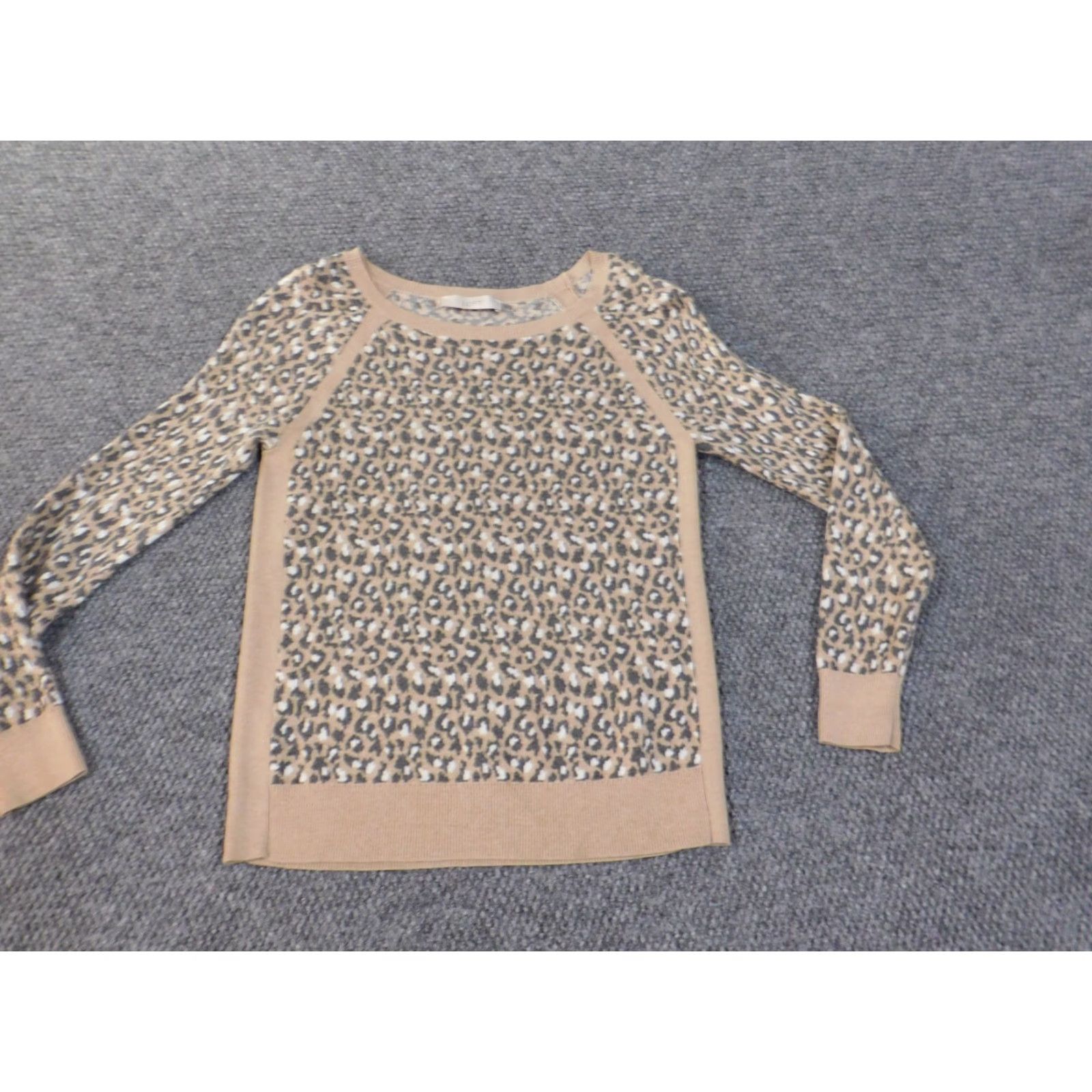 Loft LOFT Beige Geometric Knit Crewneck Pullover Sweat Shirt? Size M / US 6-8 / IT 42-44 - 2 Thumbnail