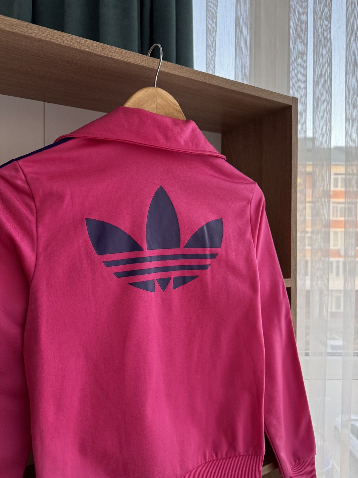 Adidas × Vintage Vintage Adidas Firebird Three Stripes Pink Big Logo Hoodie Size S / US 4 / IT 40 - 8 Thumbnail