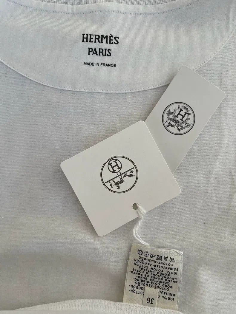 Hermes Hermes White Classic Short-sleeved Shirt Size XS / US 0-2 / IT 36-38 - 3 Thumbnail