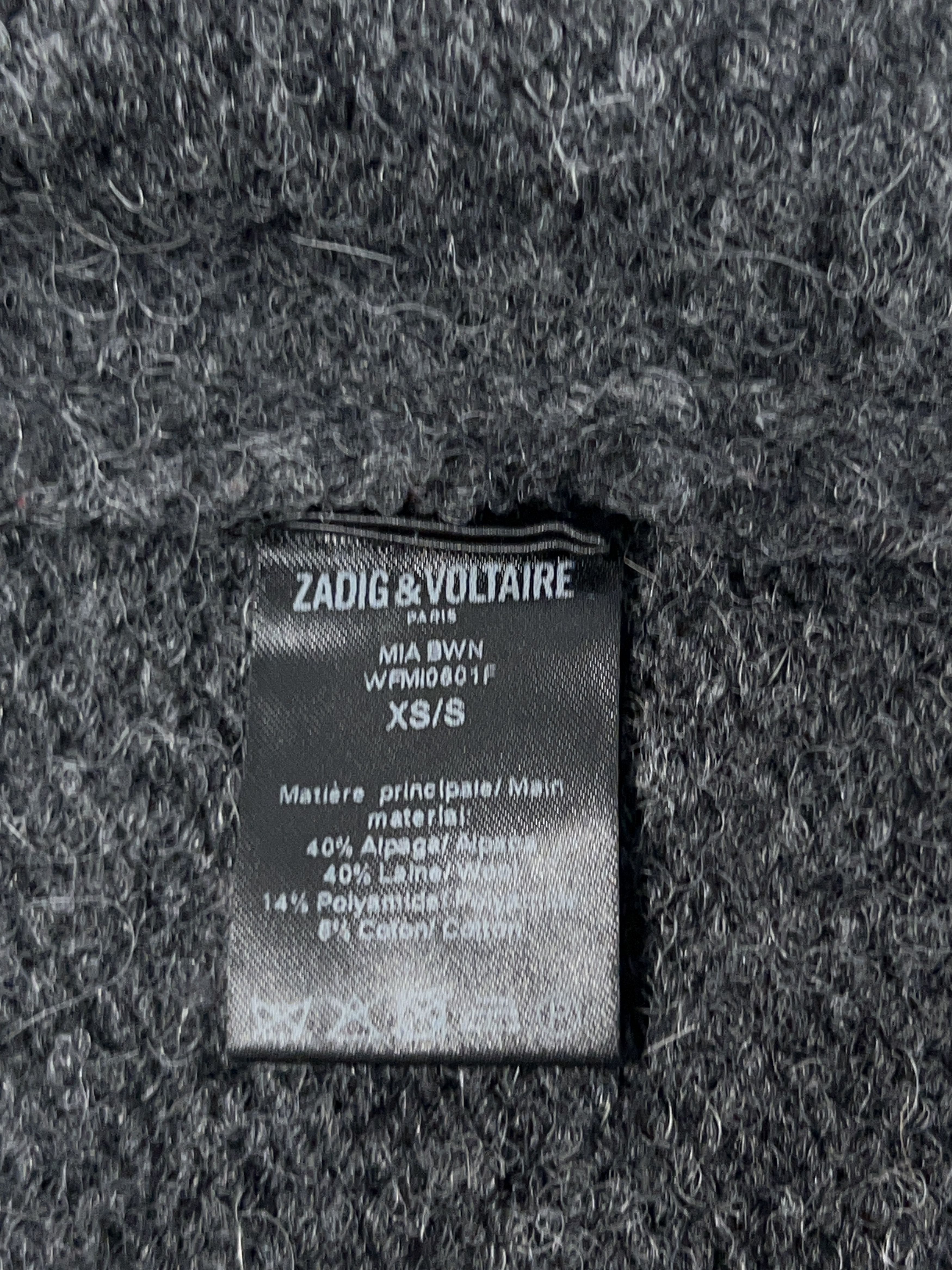 Zadig & Voltaire MIA BWN Gray Open Cardigan Sweater Alpaca Wool Size XS/S Size S / US 4 / IT 40 - 13 Thumbnail