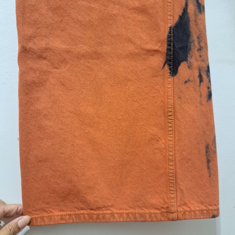 Bdg BDG The A Wide Leg Ombre Acid Wash Grunge Streetwear Baggy Jeans Size 26 Orange Size 26" / US 2 / IT 38 - 14 Thumbnail
