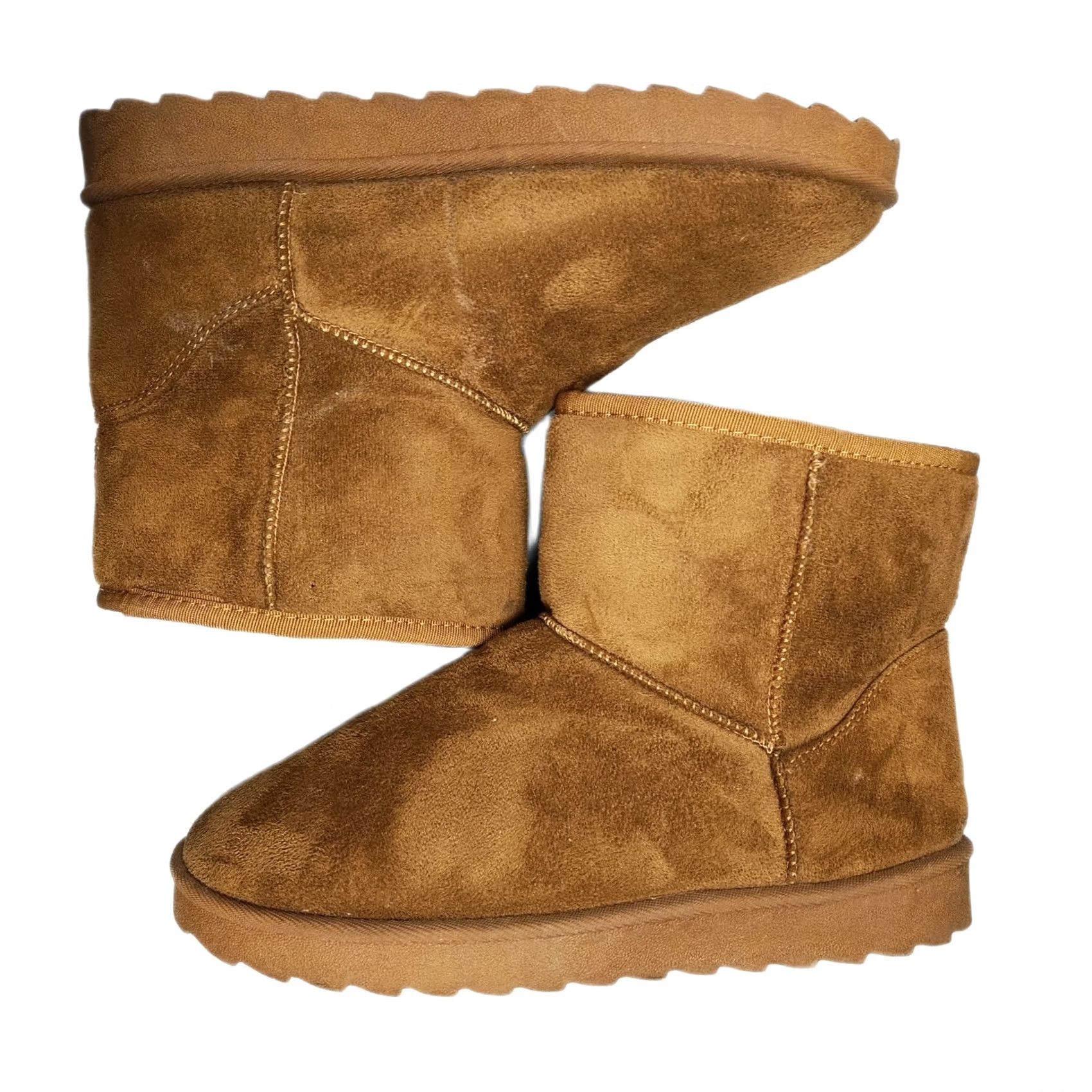 Vintage Atmosphere Womens Size 9 Brown Faux Fur Lined Mini Winter Boots Slip On Round Toe Casual Snow Boot Size US 9 / IT 39 - 2 Thumbnail