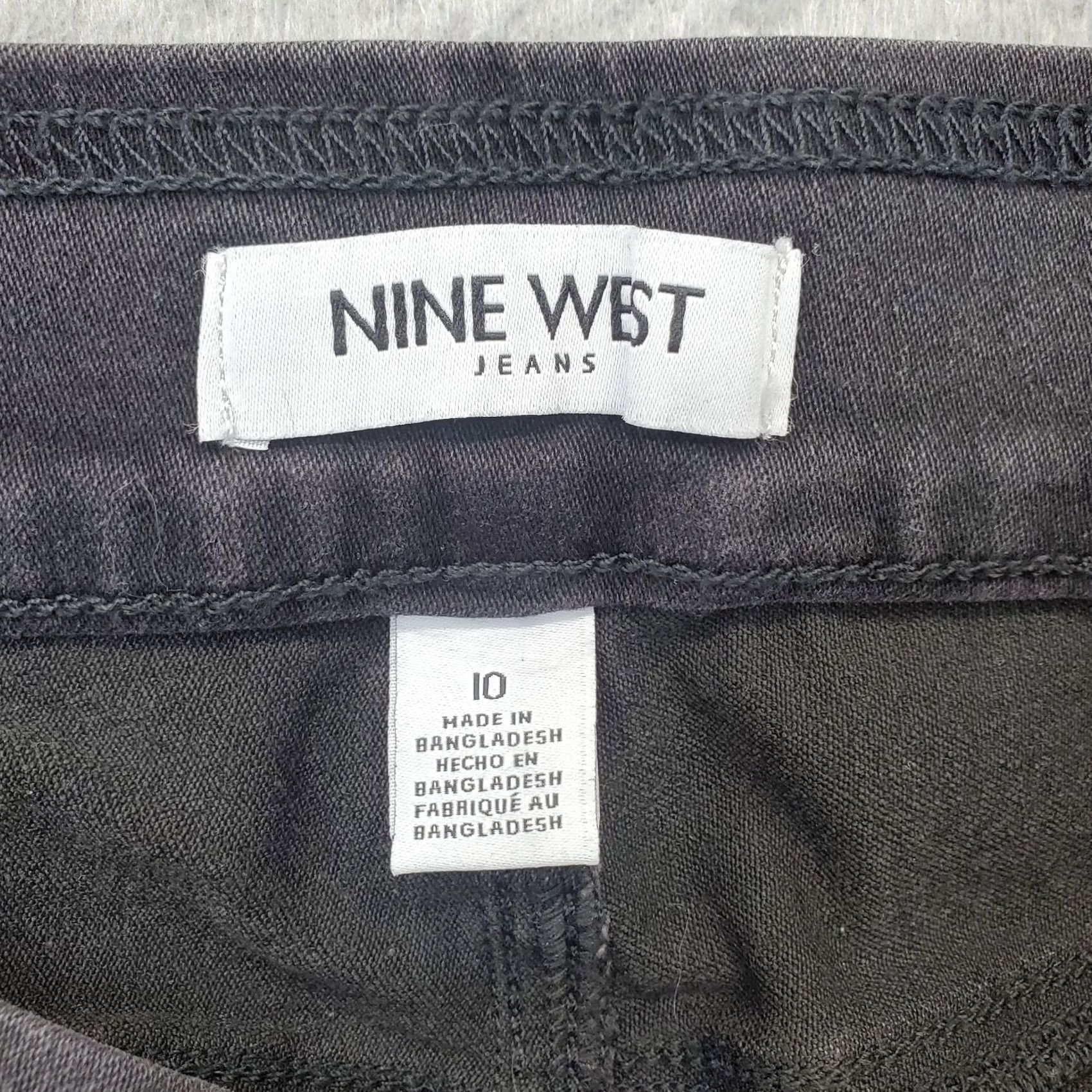 Nine West Nine West Jeans Womens 10 Black Denim Heidi Pull On Straight Leg Size 10 Black Denim Jeans Womens 10 NWT Size 32" / US 10 / IT 46 - 7 Thumbnail