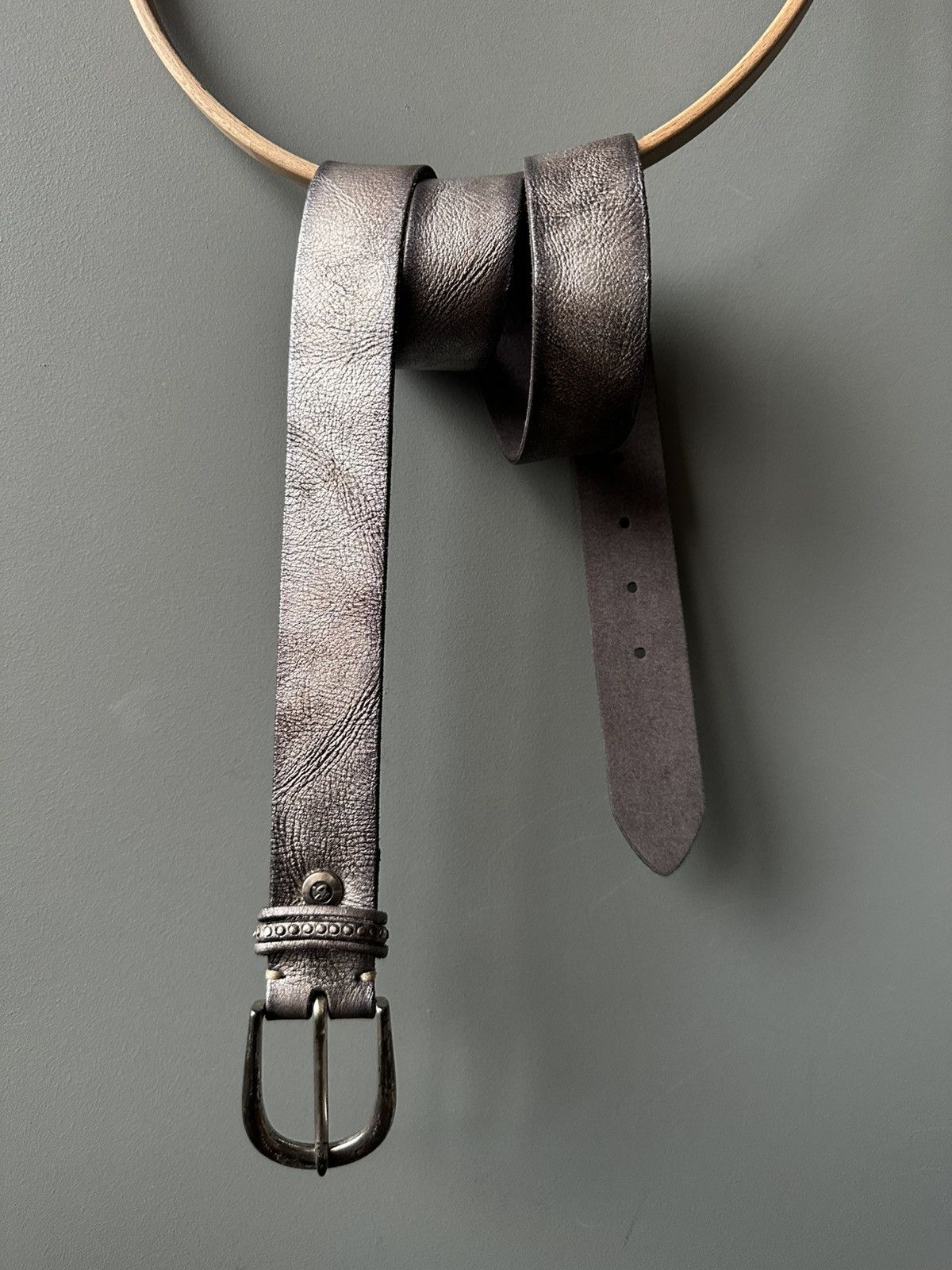 Vintage Vintage Gothic Faded Leather Belt Y2K Size ONE SIZE - 1 Thumbnail