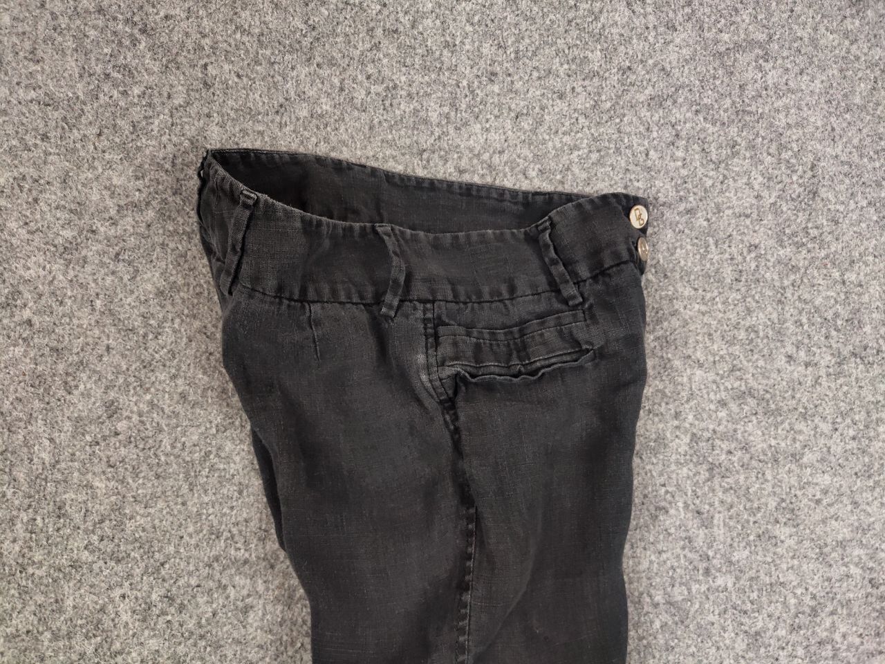 Dolce & Gabbana Vintage Dolce & Gabbana Linen Black Faded Trouser Pants Size 29" - 13 Thumbnail