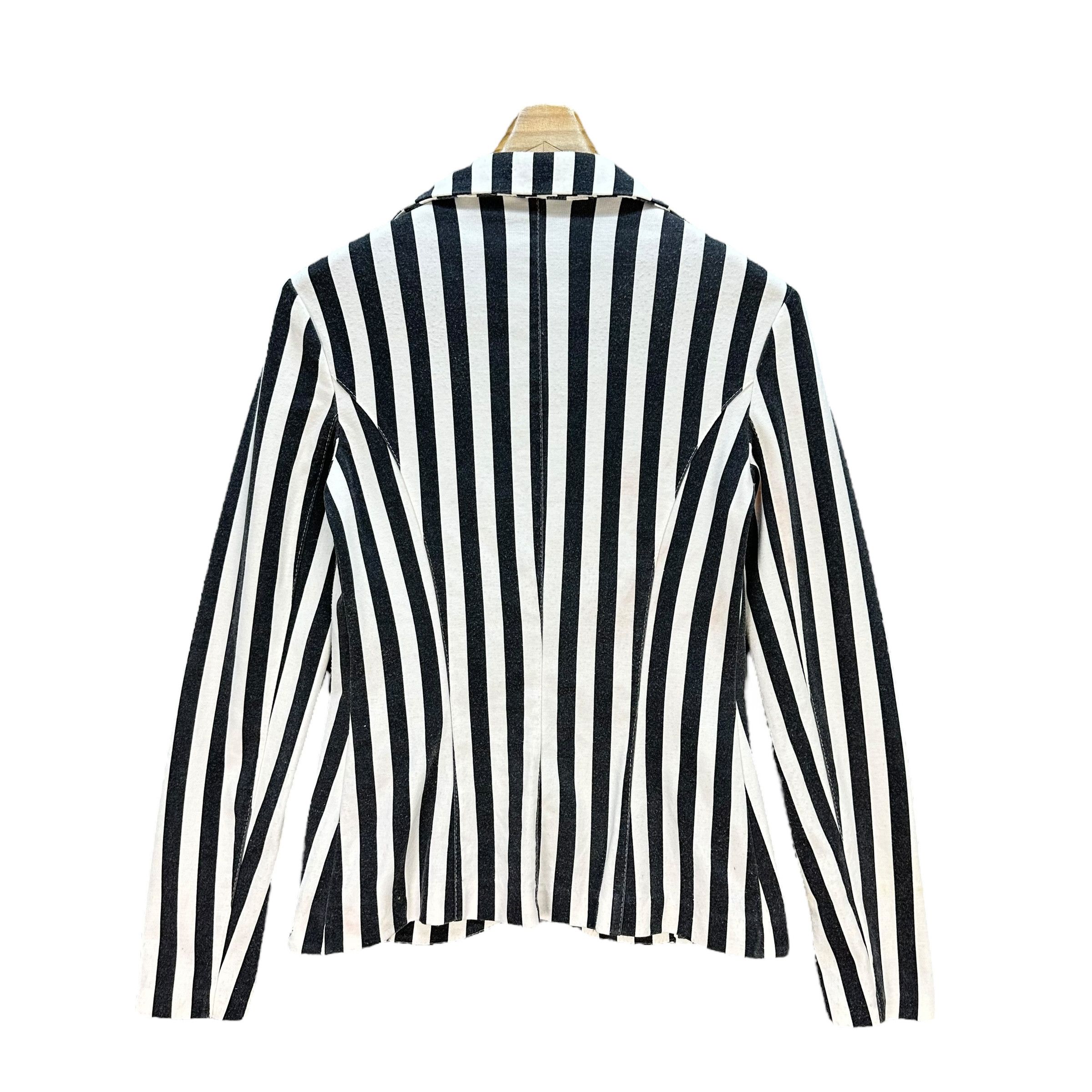 Other RINASCIMENTO Black White Striped Lightweight Blazer A75-1802 Size S / US 4 / IT 40 - 12 Thumbnail