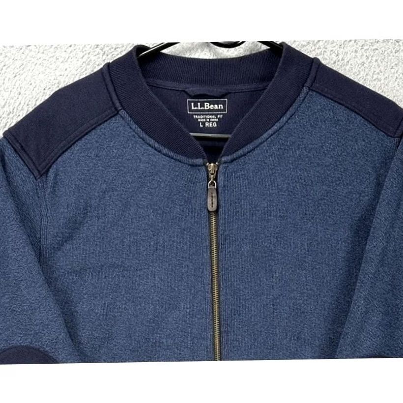 Vintage L.L. Bean Jacket Mens Large Navy Blue Full Zip Traditional Fit Elbow Patch Mens Size US L / EU 52-54 / 3 - 2 Thumbnail