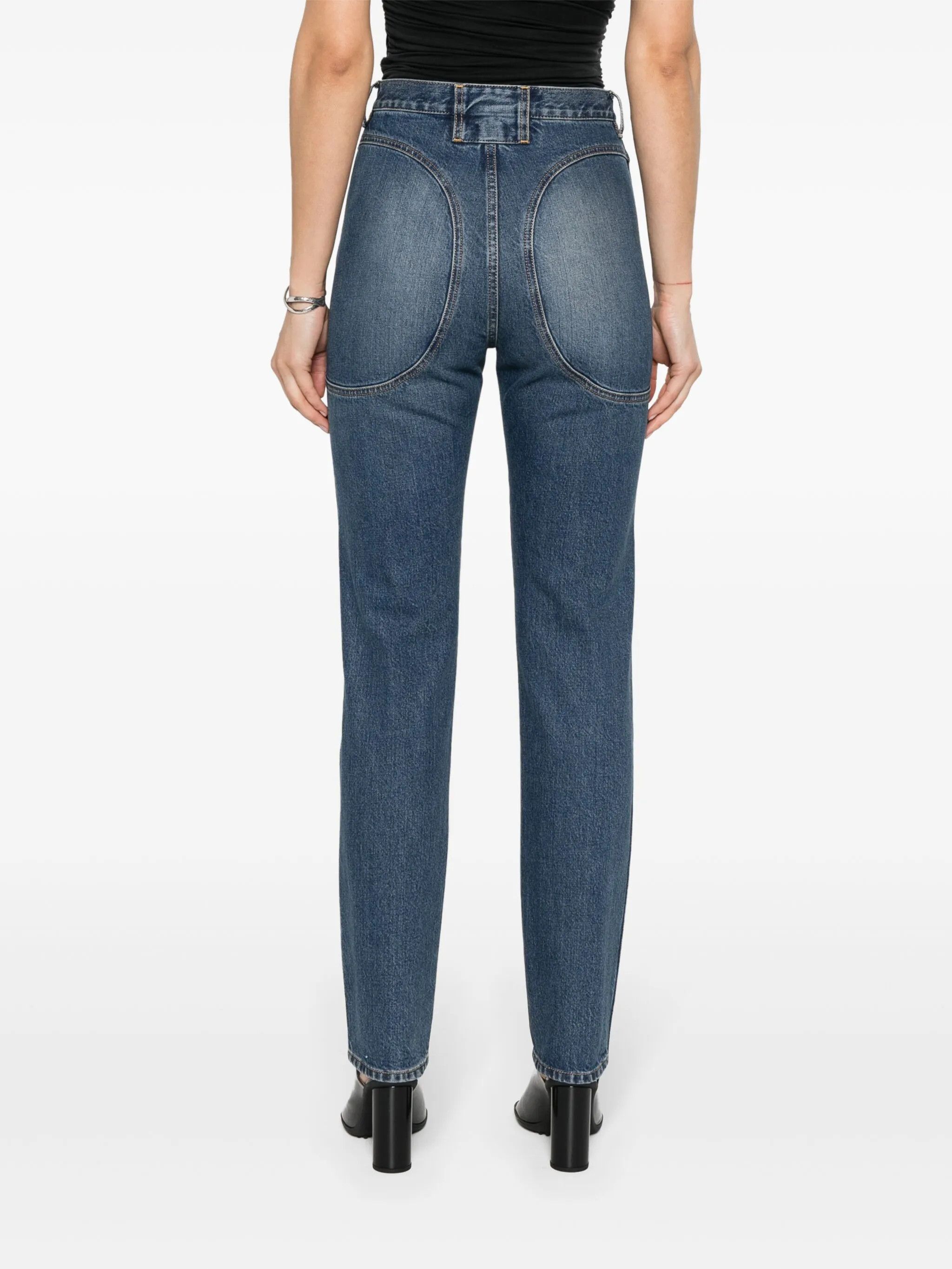 Alaia o1s22i1n0225 Hi-waisted Slim Fit Jeans in Blue Size 26" / US 2 / IT 38 - 4 Thumbnail