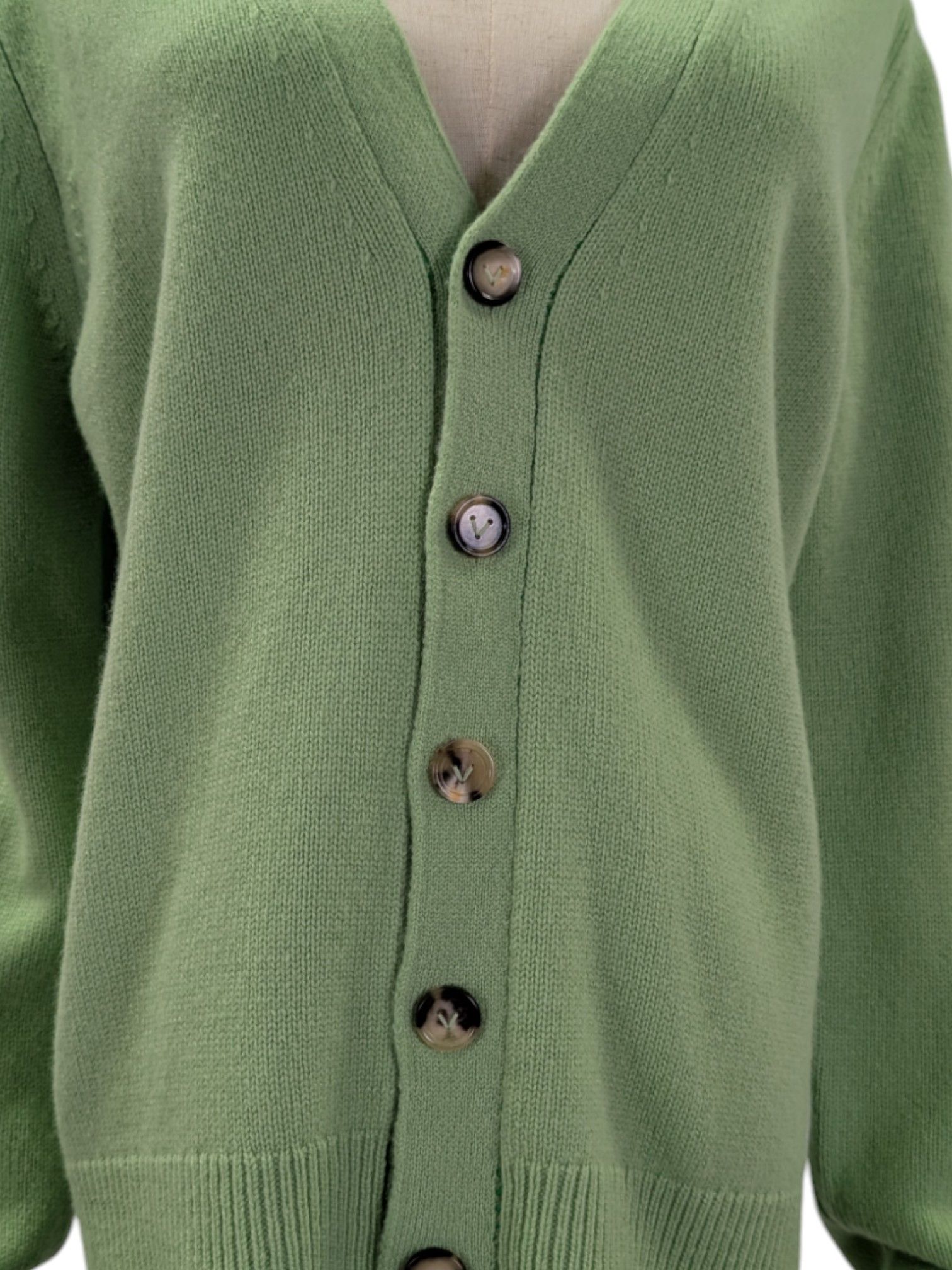 Bottega Veneta Light Green 5-Button Wool Cardigan Size S / US 4 / IT 40 - 3 Thumbnail