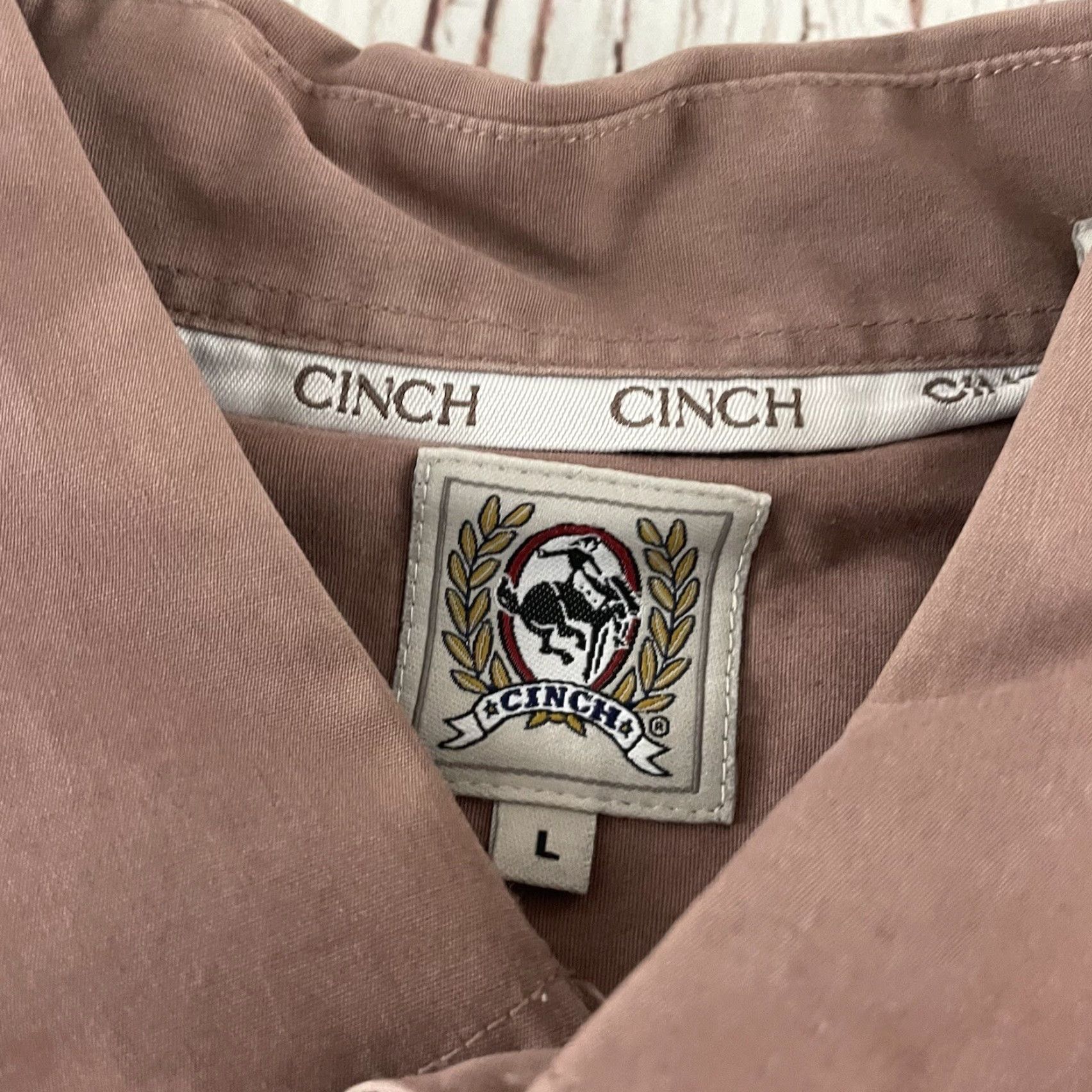 Vintage Cinch Long Sleeve Button Front Shirt Men Large Solid Mauve Pink Button-Up Shirt Mens Large Cinch Long Sleeve Button Front Shirt Solid Mauve Pink Size US L / EU 52-54 / 3 - 3 Thumbnail