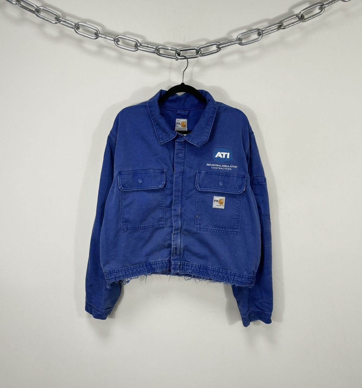 Carhartt Vintage Carhartt Flame Resistant Blue Boxy Cropped Jacket Size US L / EU 52-54 / 3 - 1 Thumbnail