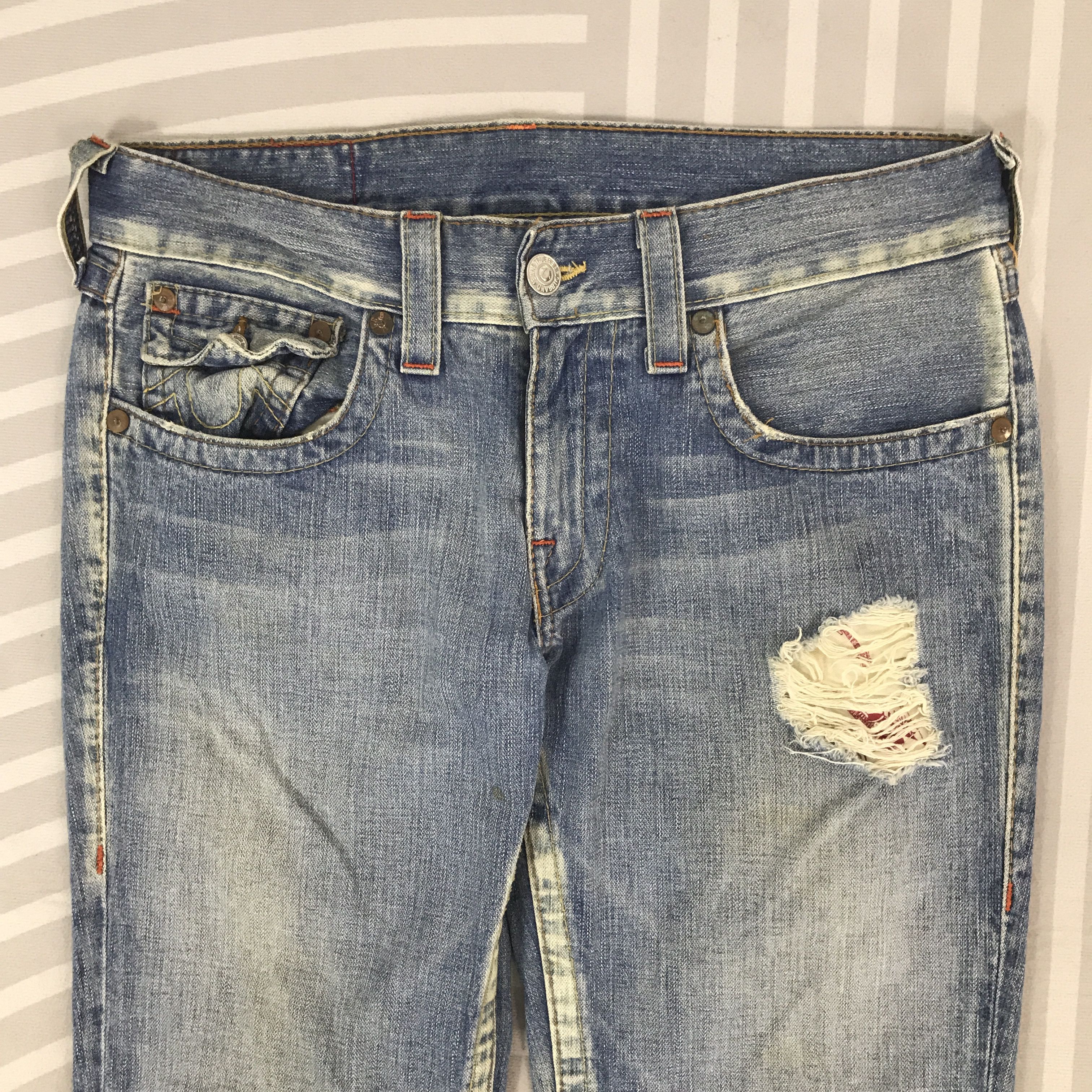 Japanese Brand Vintage True religon Distressed Distressed Denim Size US 34 / EU 50 - 2 Thumbnail