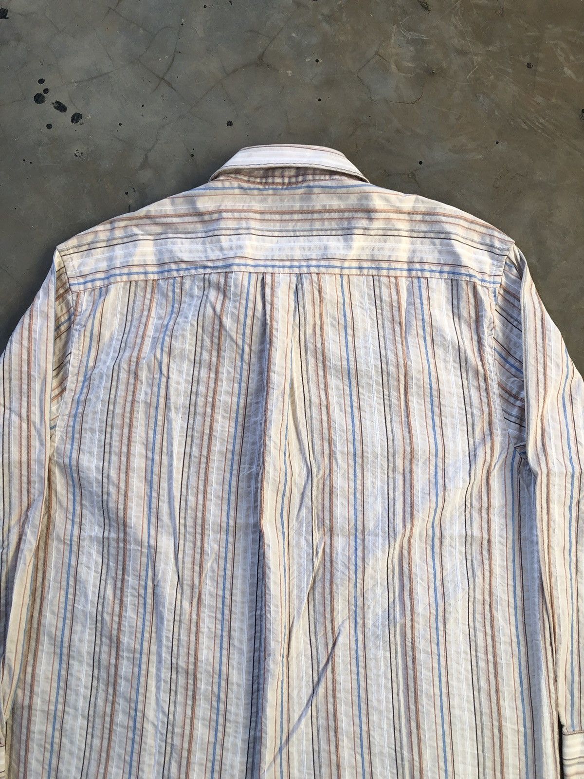 Gianni Valentino VTG Gianni Valentino Japan Fabric ShirtnStripe Long Sleeve Size US L / EU 52-54 / 3 - 8 Thumbnail