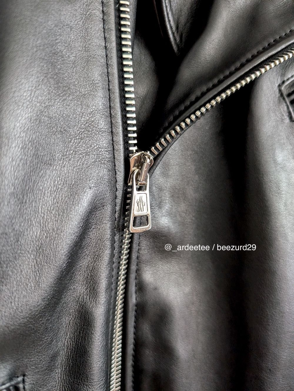 Moncler *NEW* $6K LEATHER/DOWN PAVOT BIKER PUFFER JACKET Size US M / EU 48-50 / 2 - 14 Thumbnail