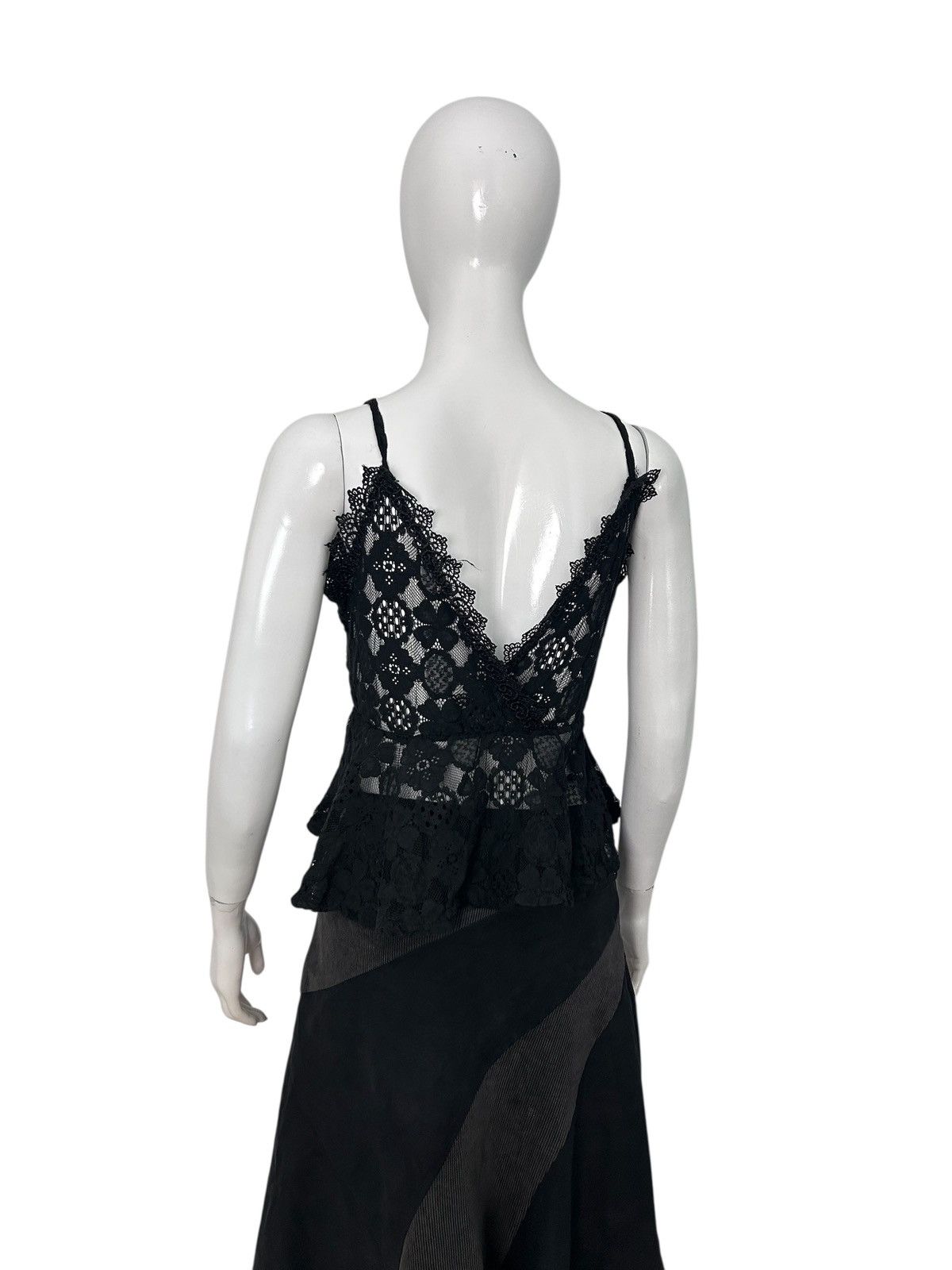Japanese Brand Vintage Y2K Black Lace Peplum Cami Top Size S / US 4 / IT 40 - 3 Thumbnail