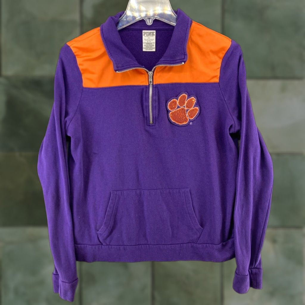 Victoria's Secret Victorias Secret Pink Pullover Small Purple Clemson Tigers Football Size S / US 4 / IT 40 - 1 Thumbnail