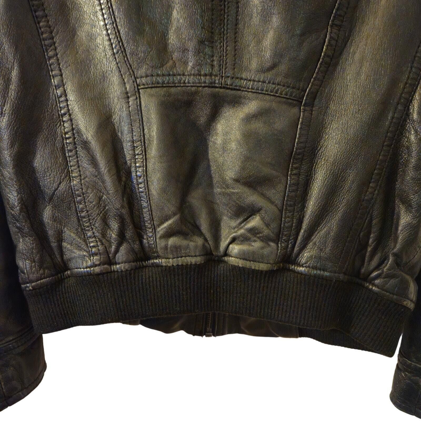 Guess GUESS Womens Vintage Leather Jacket Black Size Small Size S / US 4 / IT 40 - 4 Thumbnail