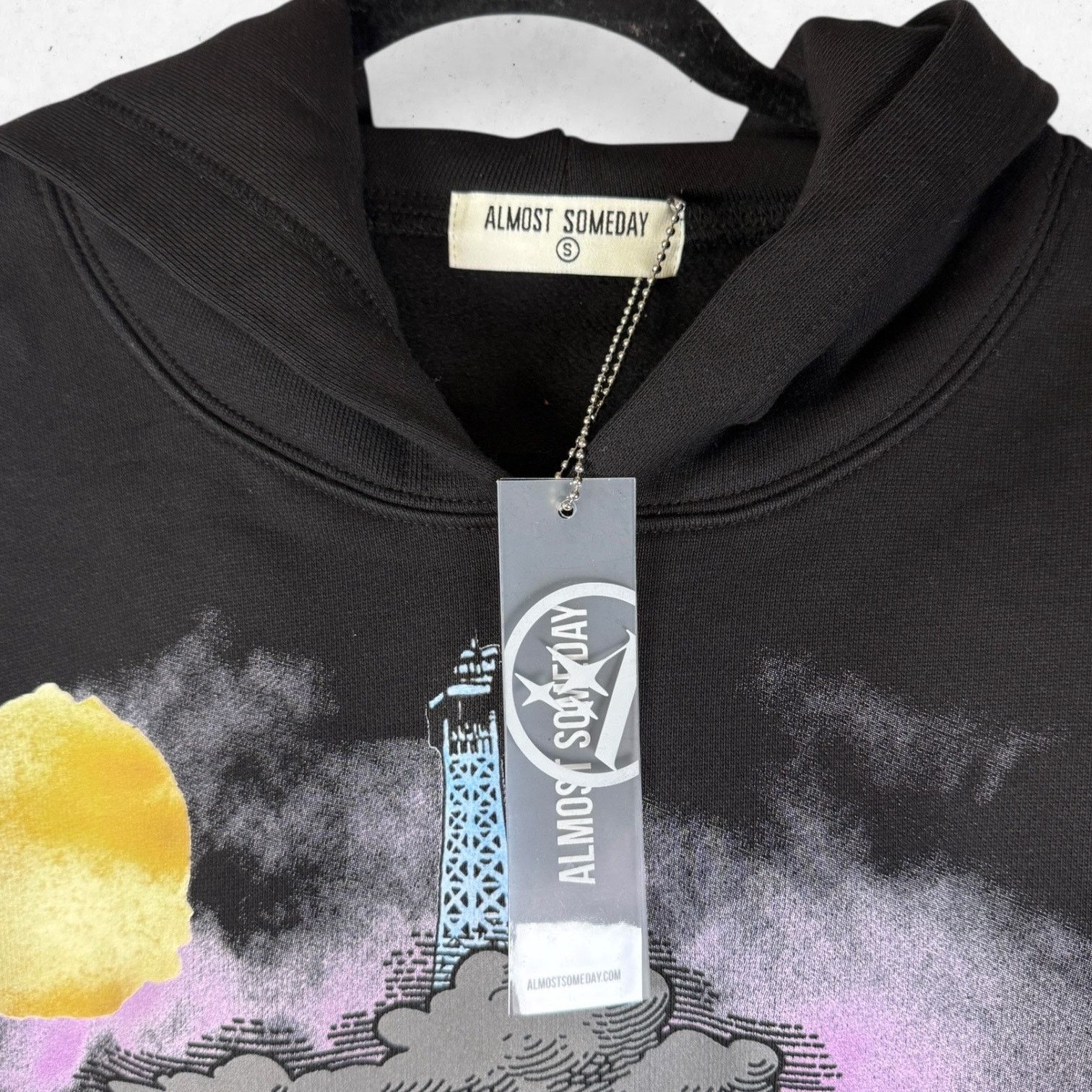 Other Almost Someday Paris Hoodie Black Men's Small 100% Cotton Size US S / EU 44-46 / 1 - 3 Thumbnail