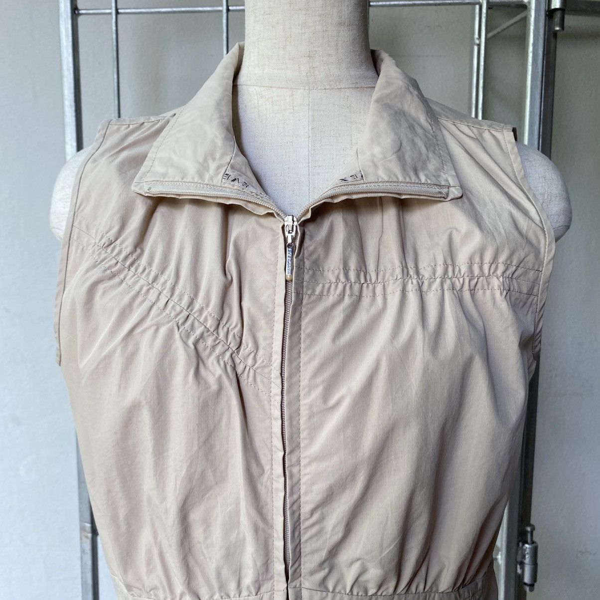 EVEX by KRIZIA Light Brown Ruched Zip Vest