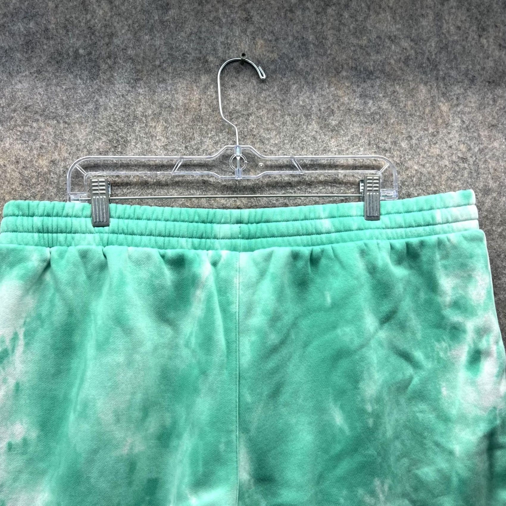 Adidas Adidas Shorts Men 2XL Teal Blue Tie Dye Fleece Elastic Waist Trefoil – Casual, Travel, Blue, 2XL, Regular Fit, Polyester, Inseam 7 in Size US 39 - 3 Thumbnail
