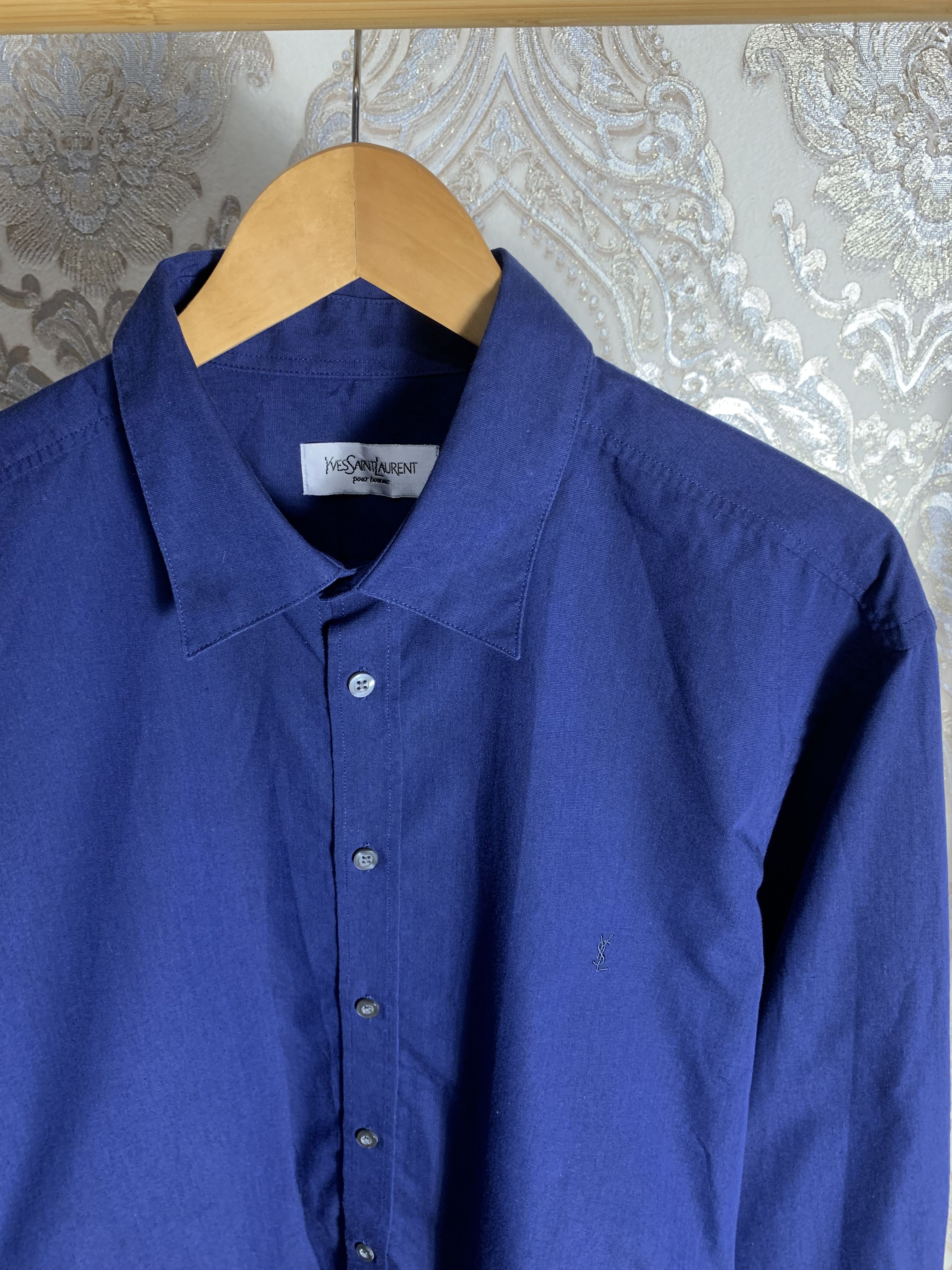 Saint Laurent Paris VINTAGE YVES SAINT LAURENT CLASSIC DESIGNER RETRO SHIRT 90s Size US XL / EU 56 / 4 - 2 Thumbnail