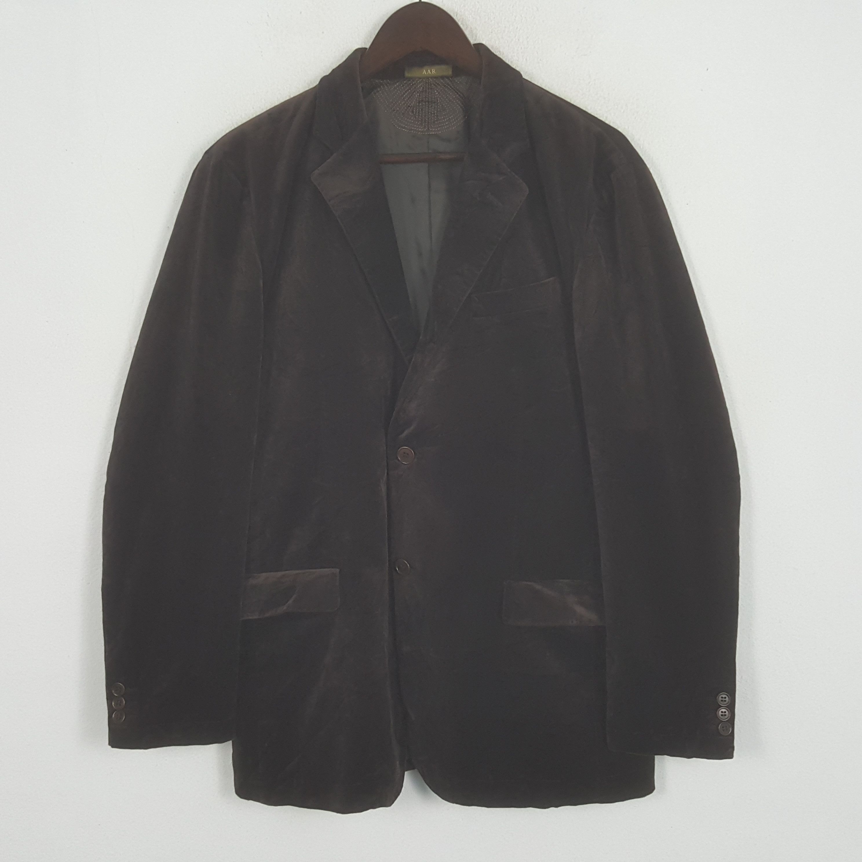 Japanese Brand × Vintage × Yohji Yamamoto Vintage Yohji Yamamoto AAR Velvet Style Blazers Coat Size US L / EU 52-54 / 3 - 1 Thumbnail