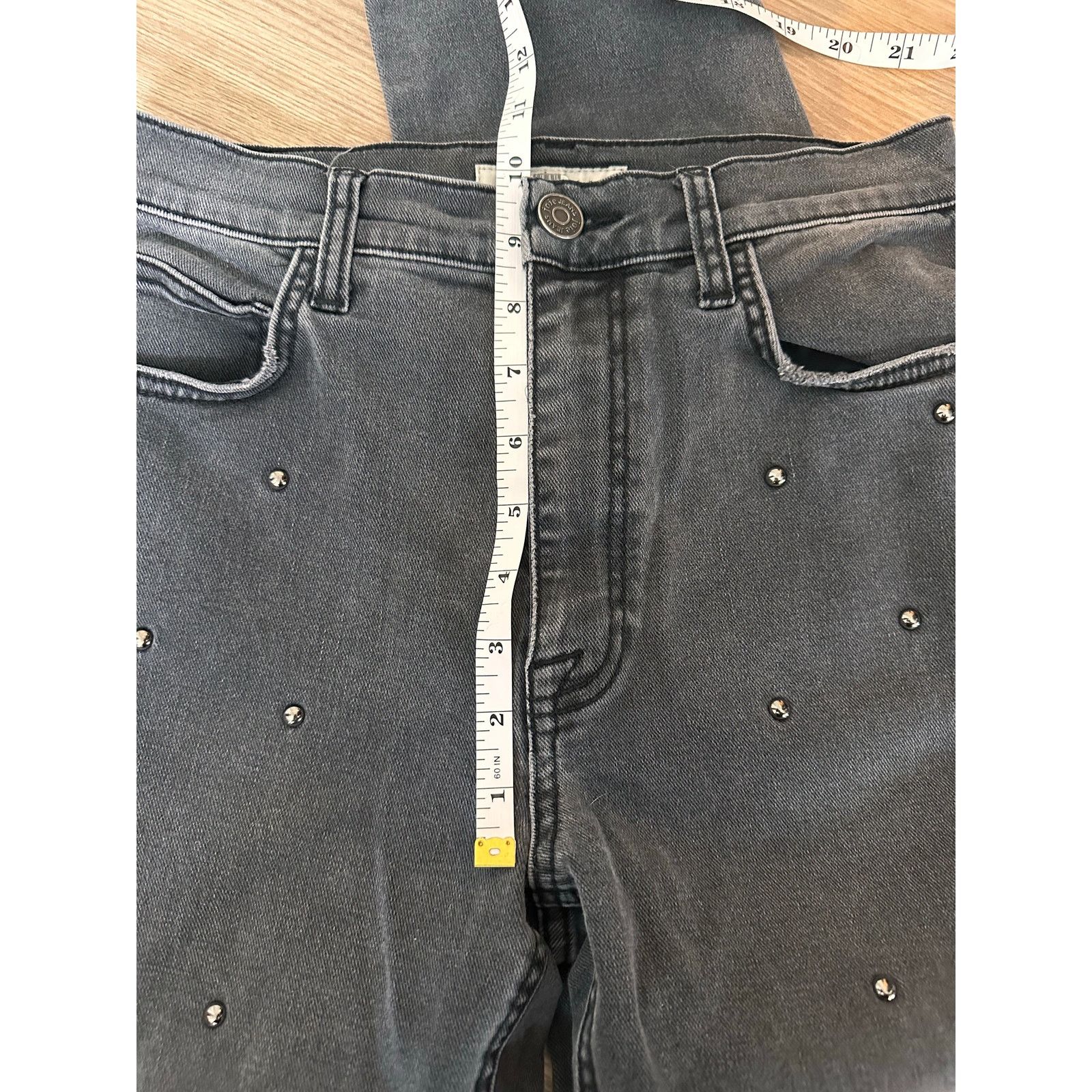 Joie JOIE Washed Onyx Pereh Studded Jeans Charcoal size 28 Size 28" / US 6 / IT 42 - 6 Thumbnail