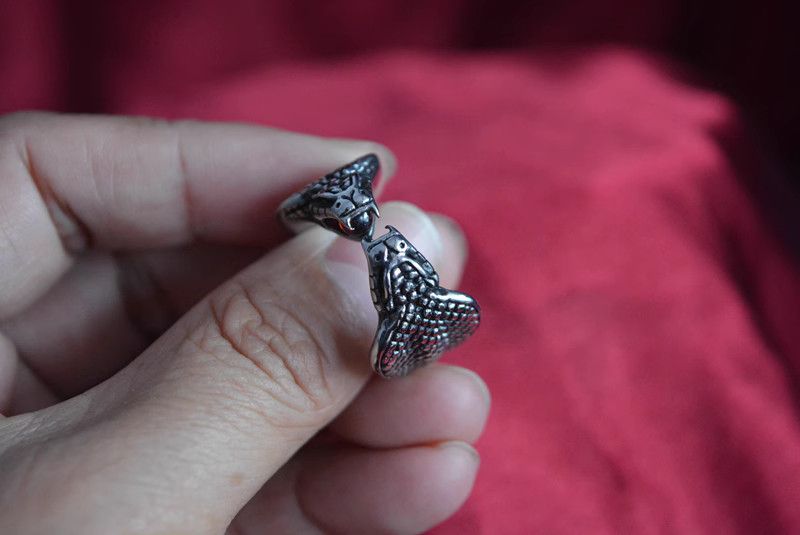 Jewelry Snake Jewelry Rings Open Size Chrome Ring (Size 7-13) Size ONE SIZE - 5 Thumbnail