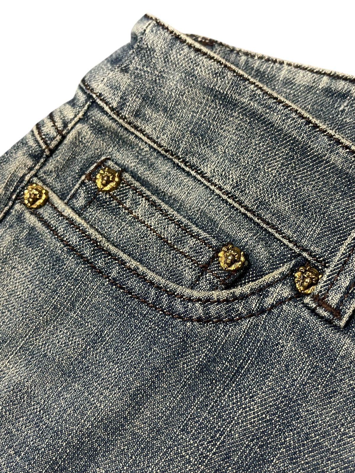 Vintage 2006 DGVI Leather Patch Wavy Brazilroxx Jeans Size US 31 - 7 Thumbnail