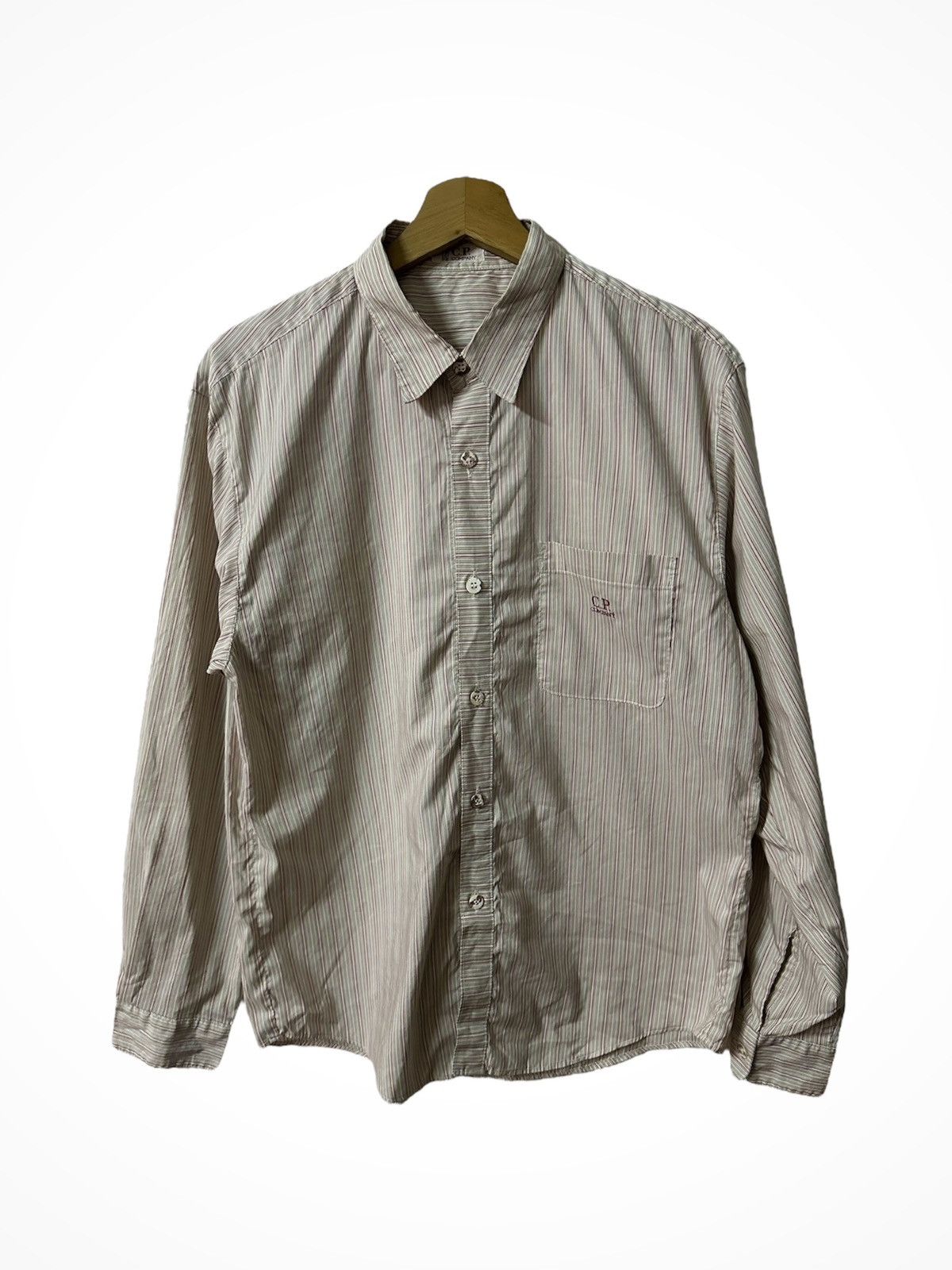 C.P. Company × Massimo Osti S/S 2003 C.P Company Logo Pocket Stripes Button-up Shirt Size US M / EU 48-50 / 2 - 1 Thumbnail