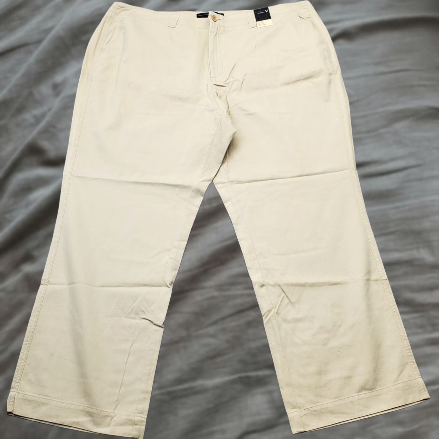 Vintage Venezia Chino Pants Womens 24 Tan Stretch Slightly Relaxed Fit Straight Leg Size 42" / US 20 - 1 Thumbnail