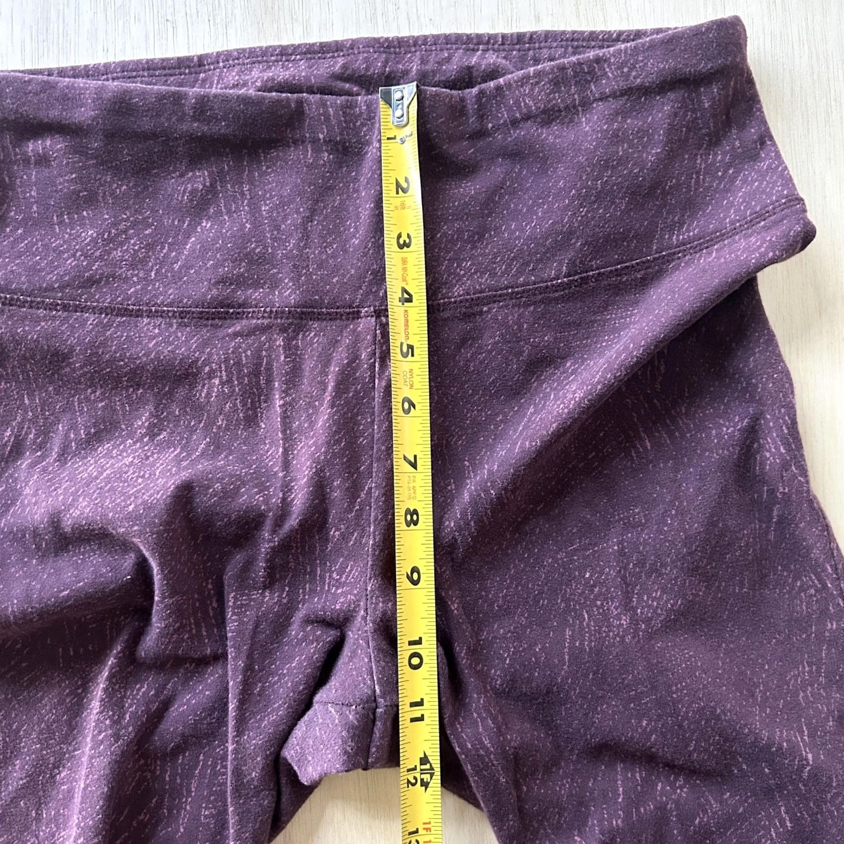 Spalding VINTAGE Spalding Leggings Womens Large Purple High Rise Ankle Flecked Yoga Gym Running Size 36" / US 14 / IT 50 - 6 Thumbnail