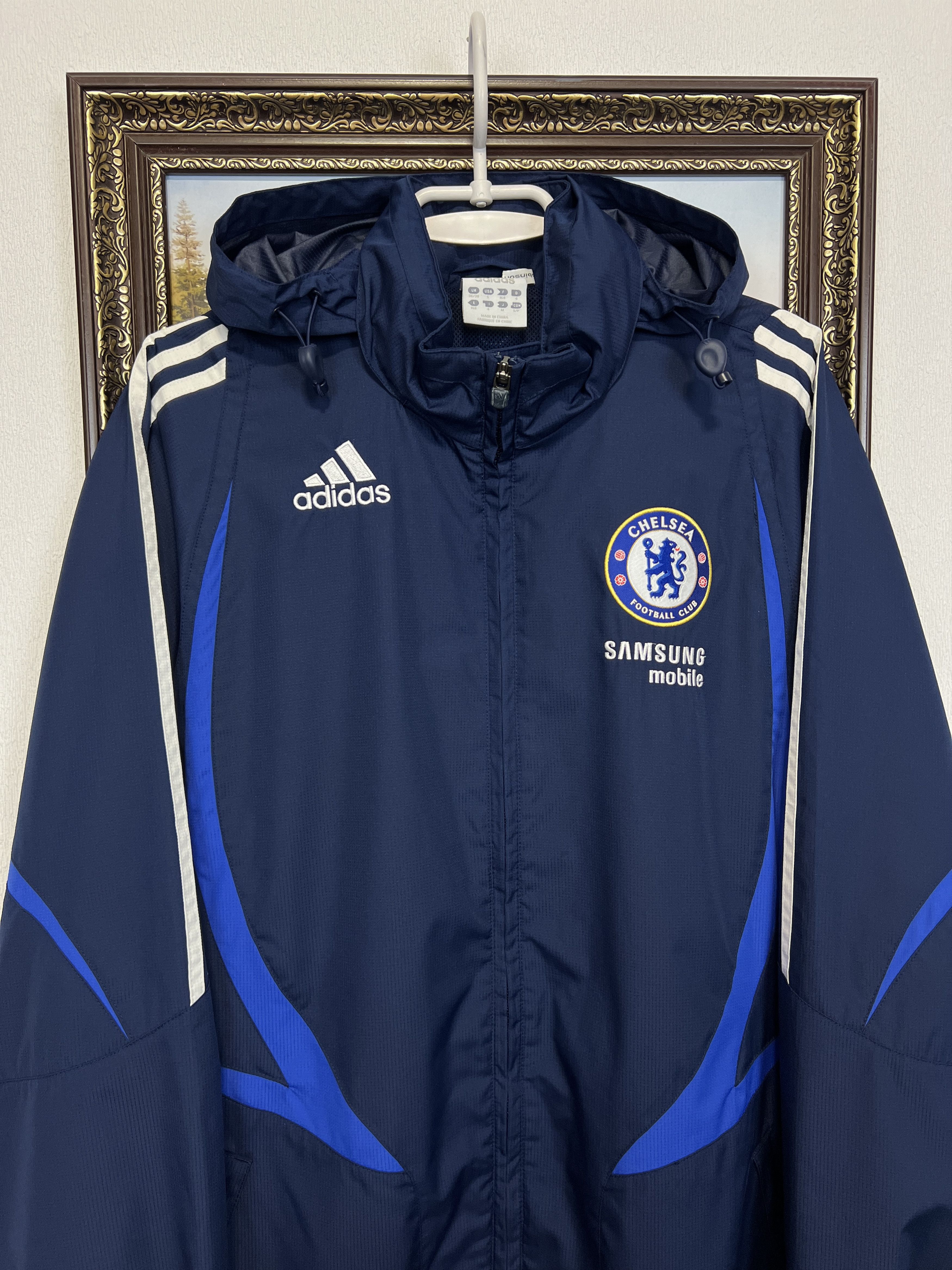 Adidas Vintage Chelsea Football Rain Hooded Jacket Soccer Track Top Size US S / EU 44-46 / 1 - 2 Thumbnail