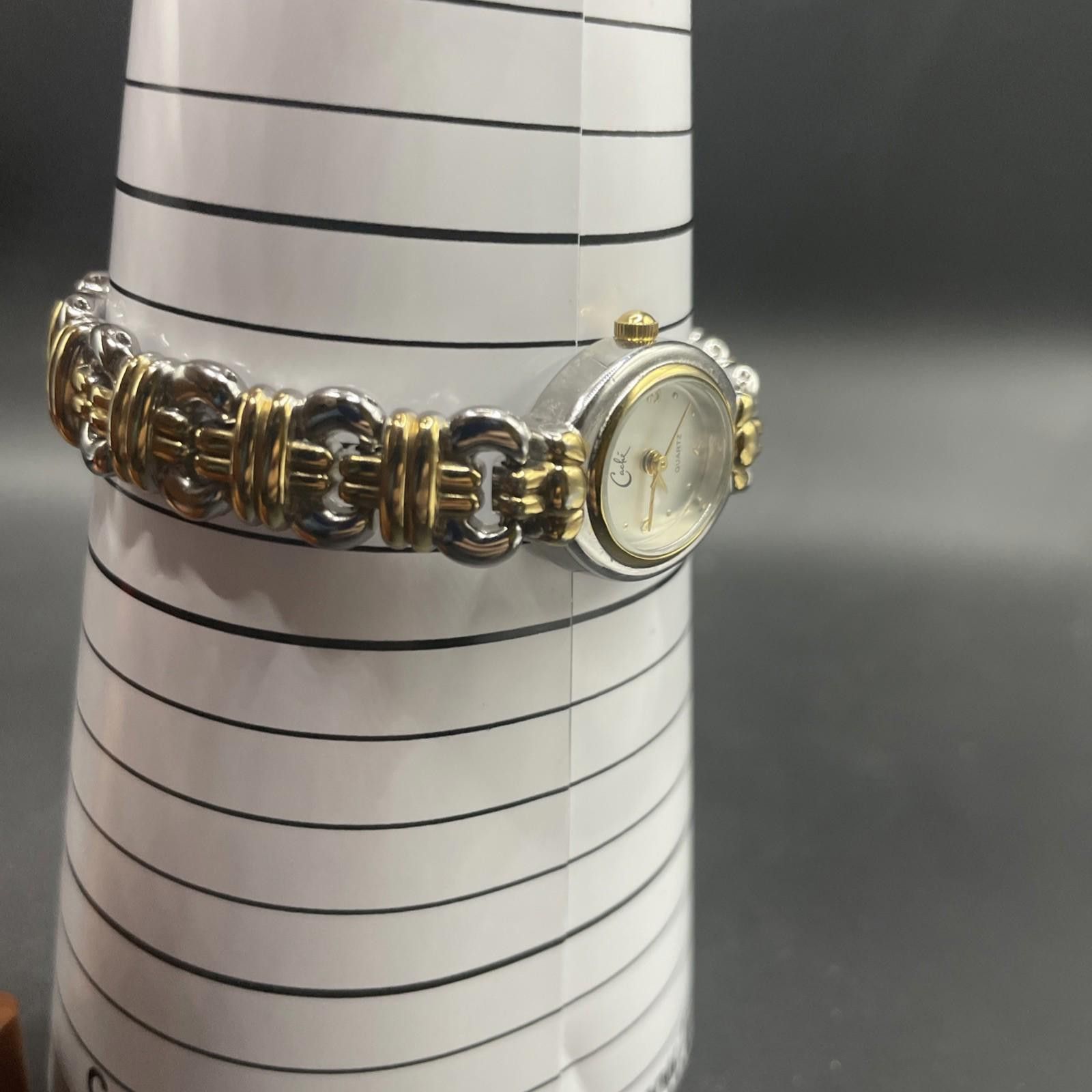 Designer Cache Watch Women Gold & Silver Quartz Watch New Battery Size ONE SIZE - 8 Thumbnail