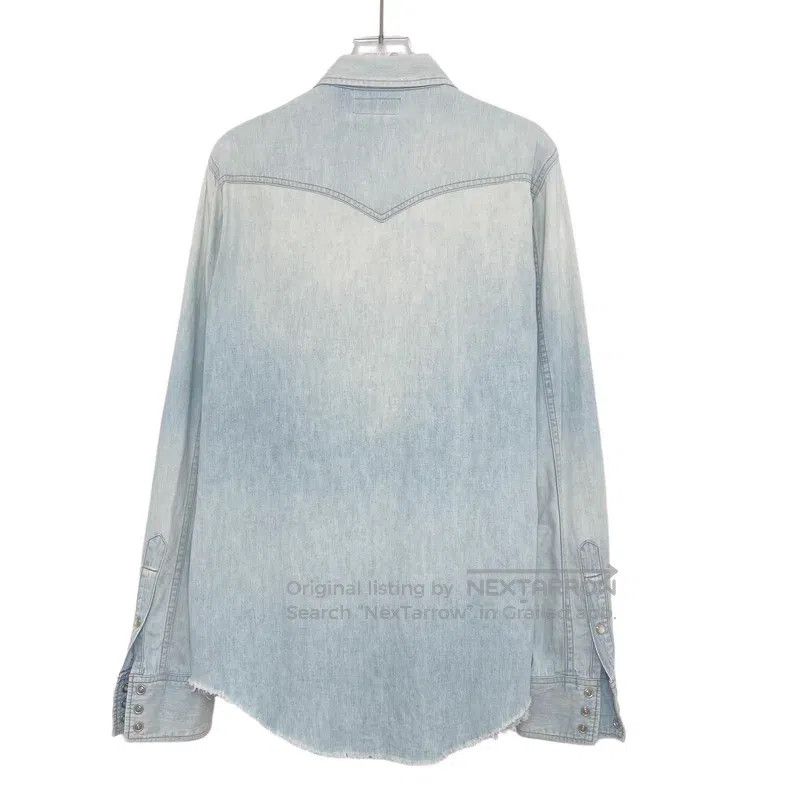 Saint Laurent Paris Saint Laurent Paris Light Blue Stud-Button Cotton Collar L Size US S / EU 44-46 / 1 - 2 Thumbnail