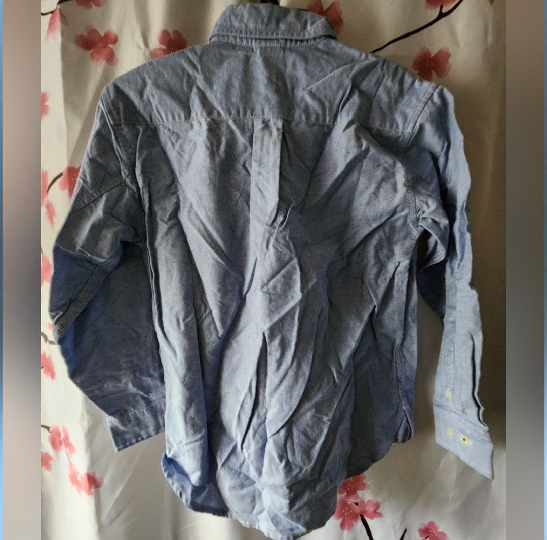 Gap GAP Boy's Oxford Blue Long Sleeve Dress Shirt Size L (10) Size US XXS / EU 40 - 2 Thumbnail