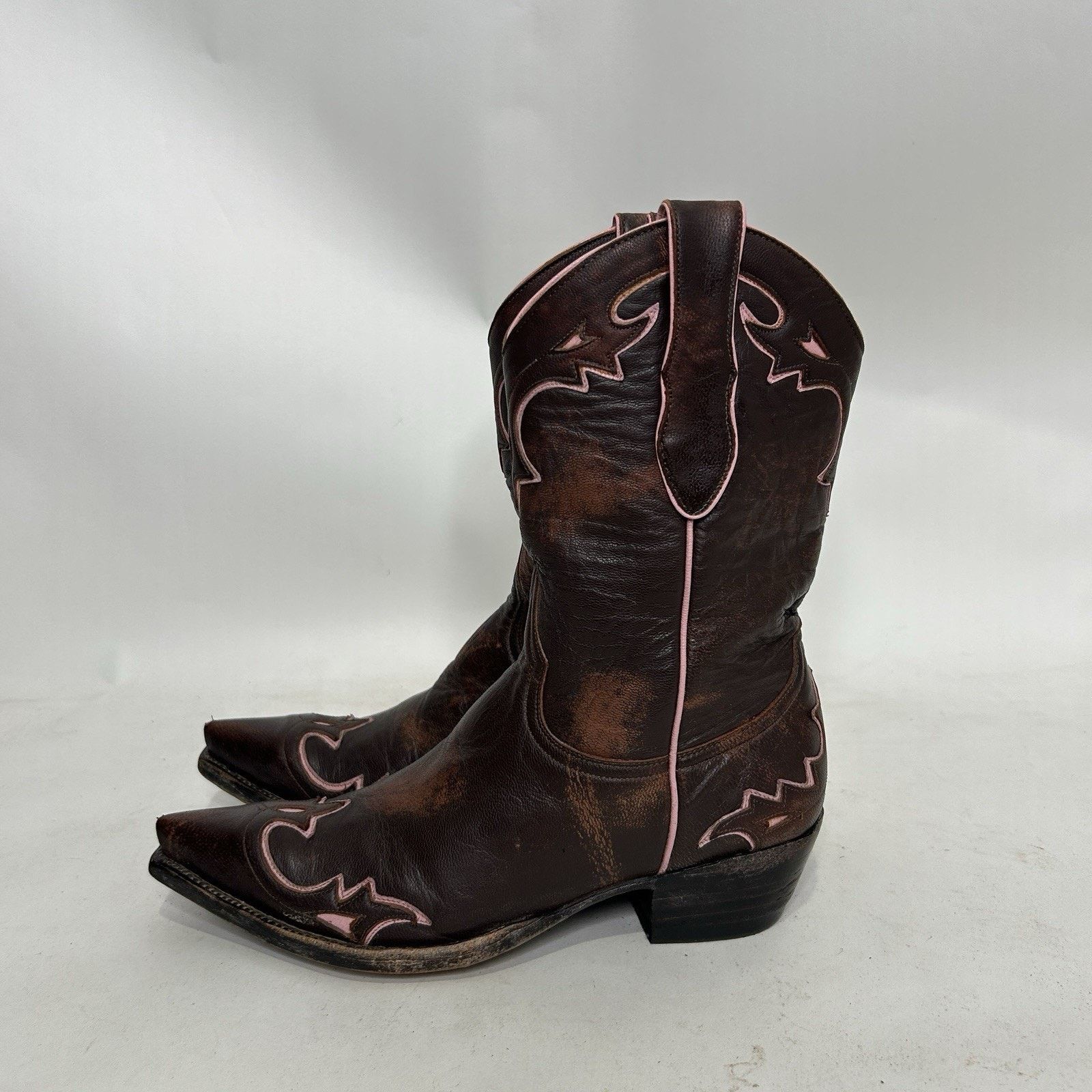 Old Gringo Vintage Old Gringo Villa Cowboy Boots “Brown Pink" Size US 8 / IT 38 - 6 Thumbnail